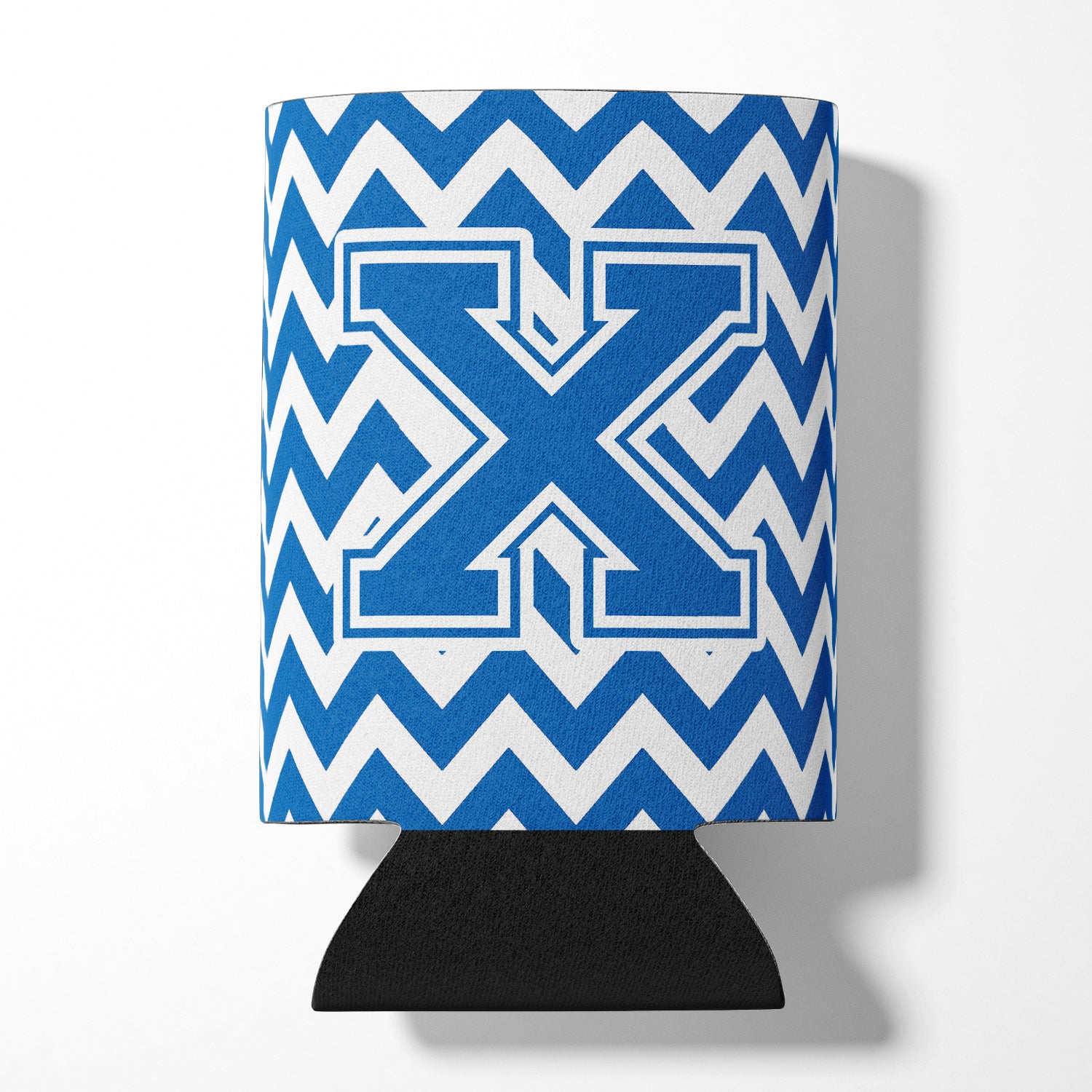 Letter X Chevron Blue and White Can or Bottle Hugger CJ1056-XCC