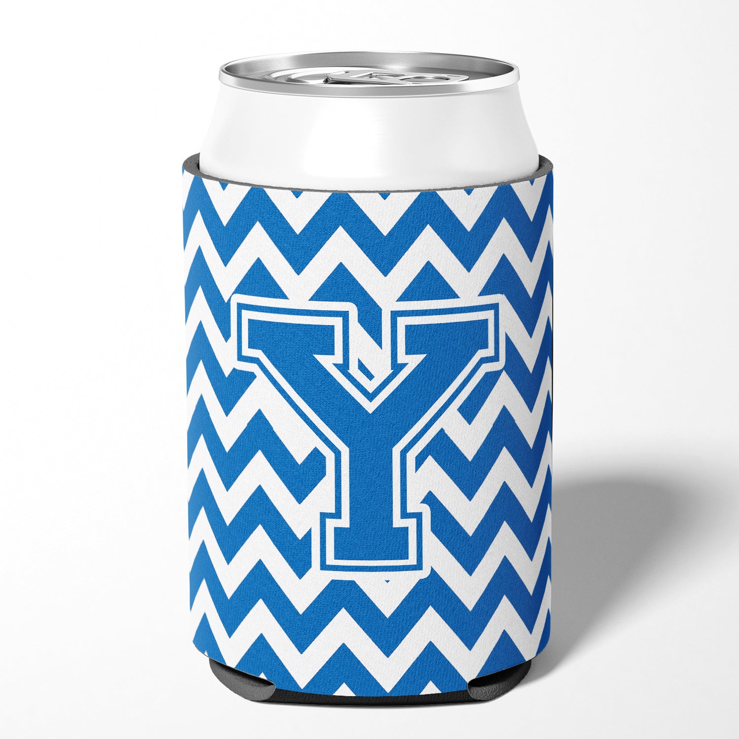Letter Y Chevron Blue and White Can or Bottle Hugger CJ1056-YCC