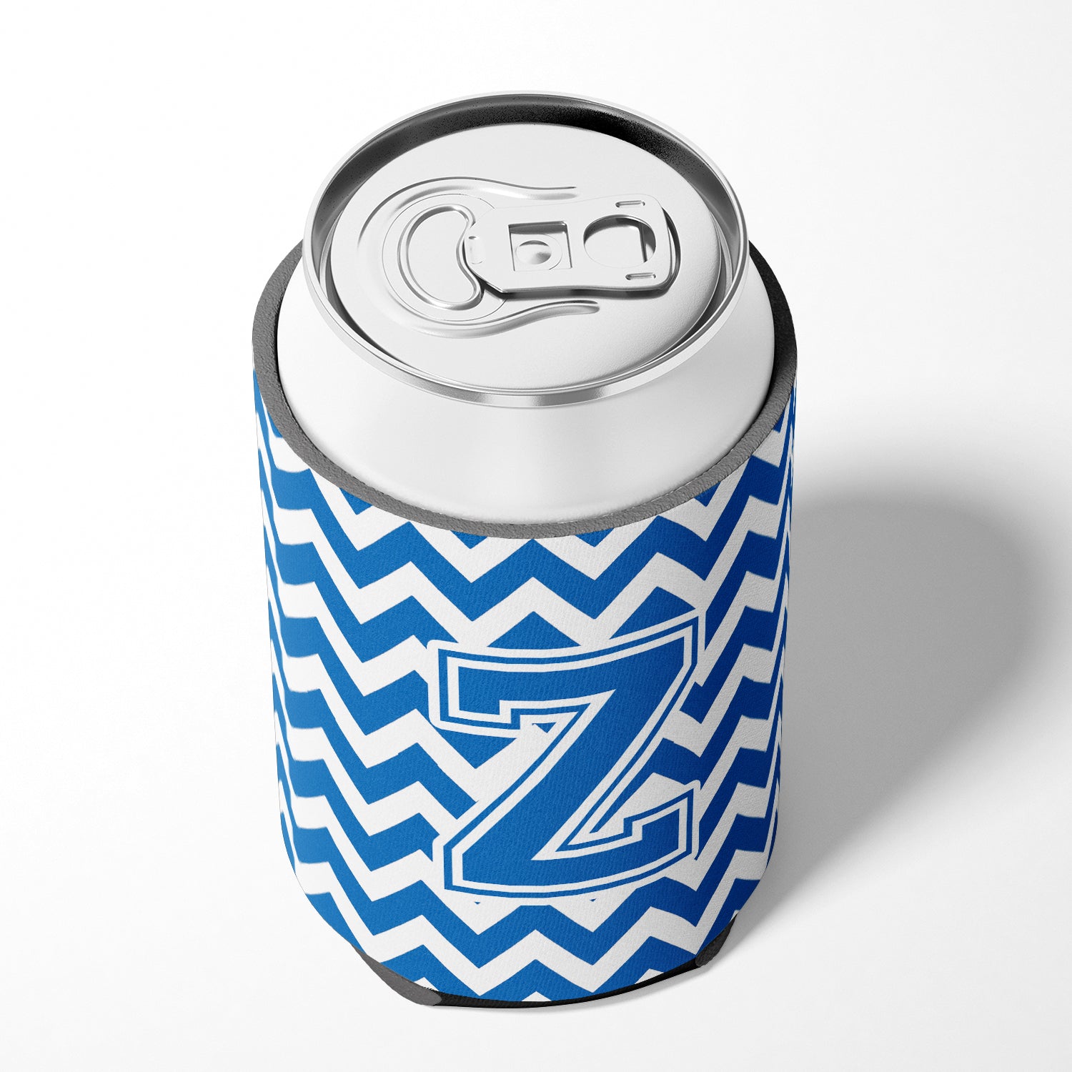 Letter Z Chevron Blue and White Can or Bottle Hugger CJ1056-ZCC.