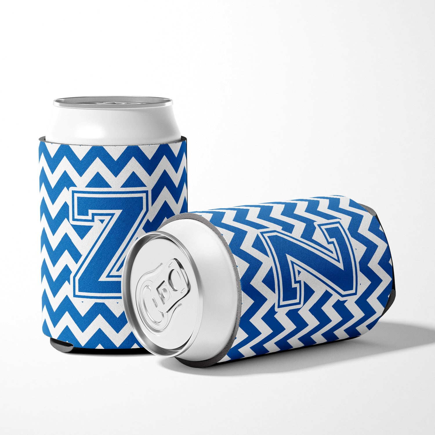 Letter Z Chevron Blue and White Can or Bottle Hugger CJ1056-ZCC.