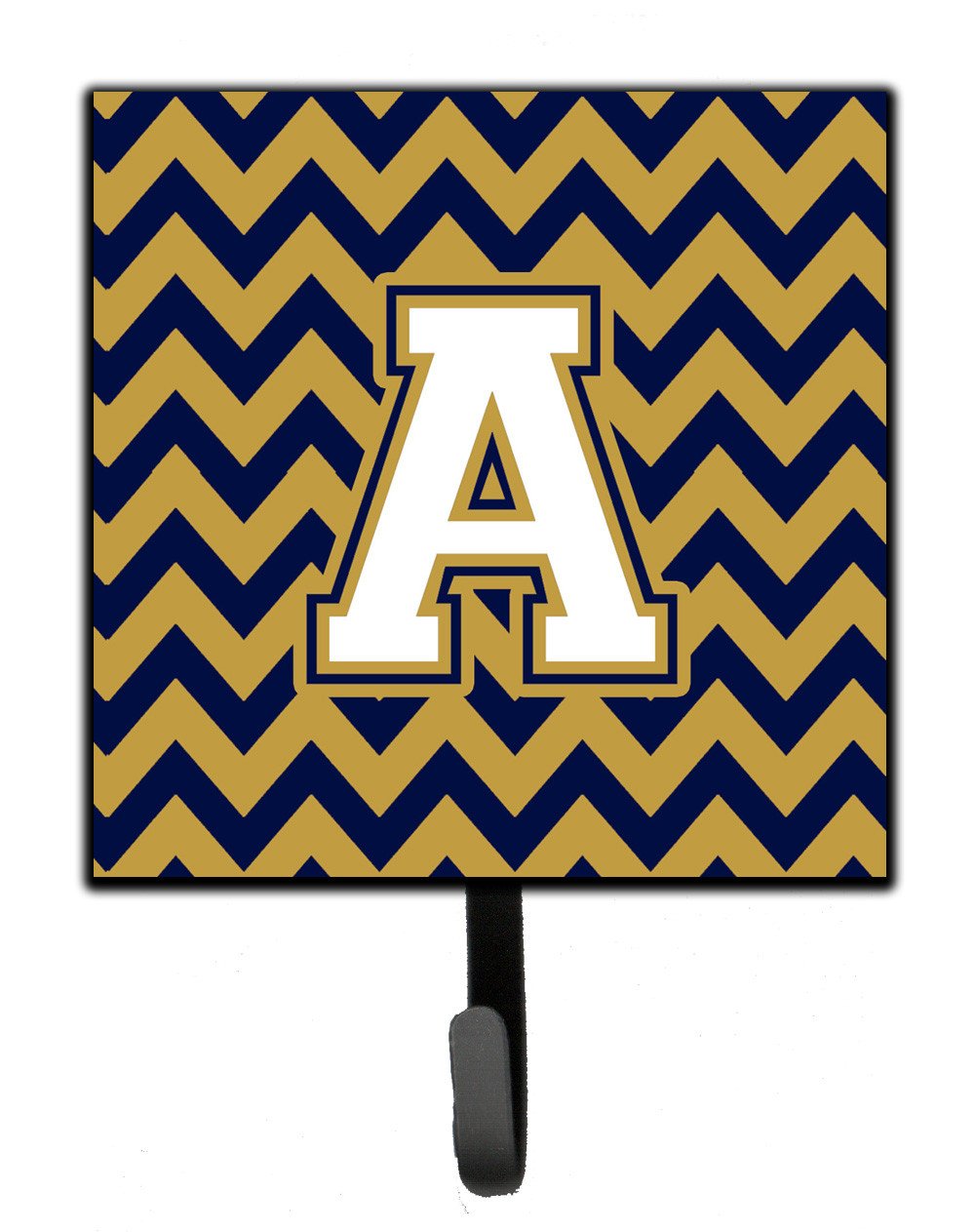 Letter A Chevron Navy Blue and Gold Leash or Key Holder CJ1057-ASH4 by Caroline&#39;s Treasures