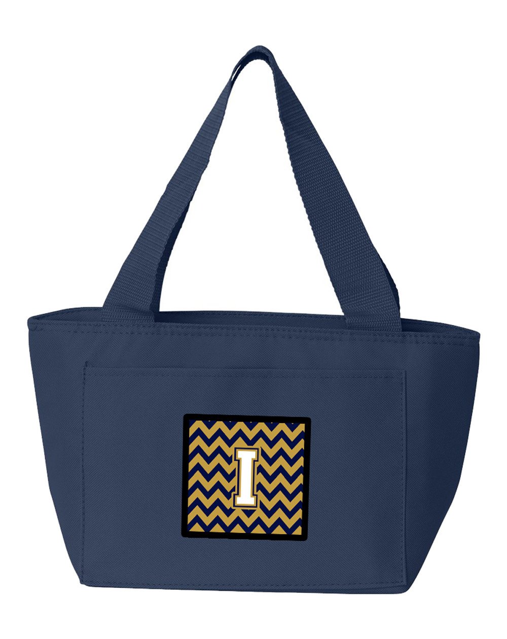 Letter I Chevron Navy Blue and Gold Lunch Bag CJ1057-INA-8808 by Caroline&#39;s Treasures