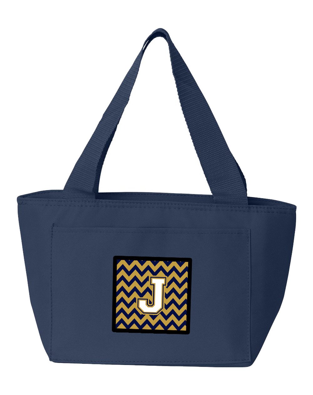 Letter J Chevron Navy Blue and Gold Lunch Bag CJ1057-JNA-8808 by Caroline&#39;s Treasures