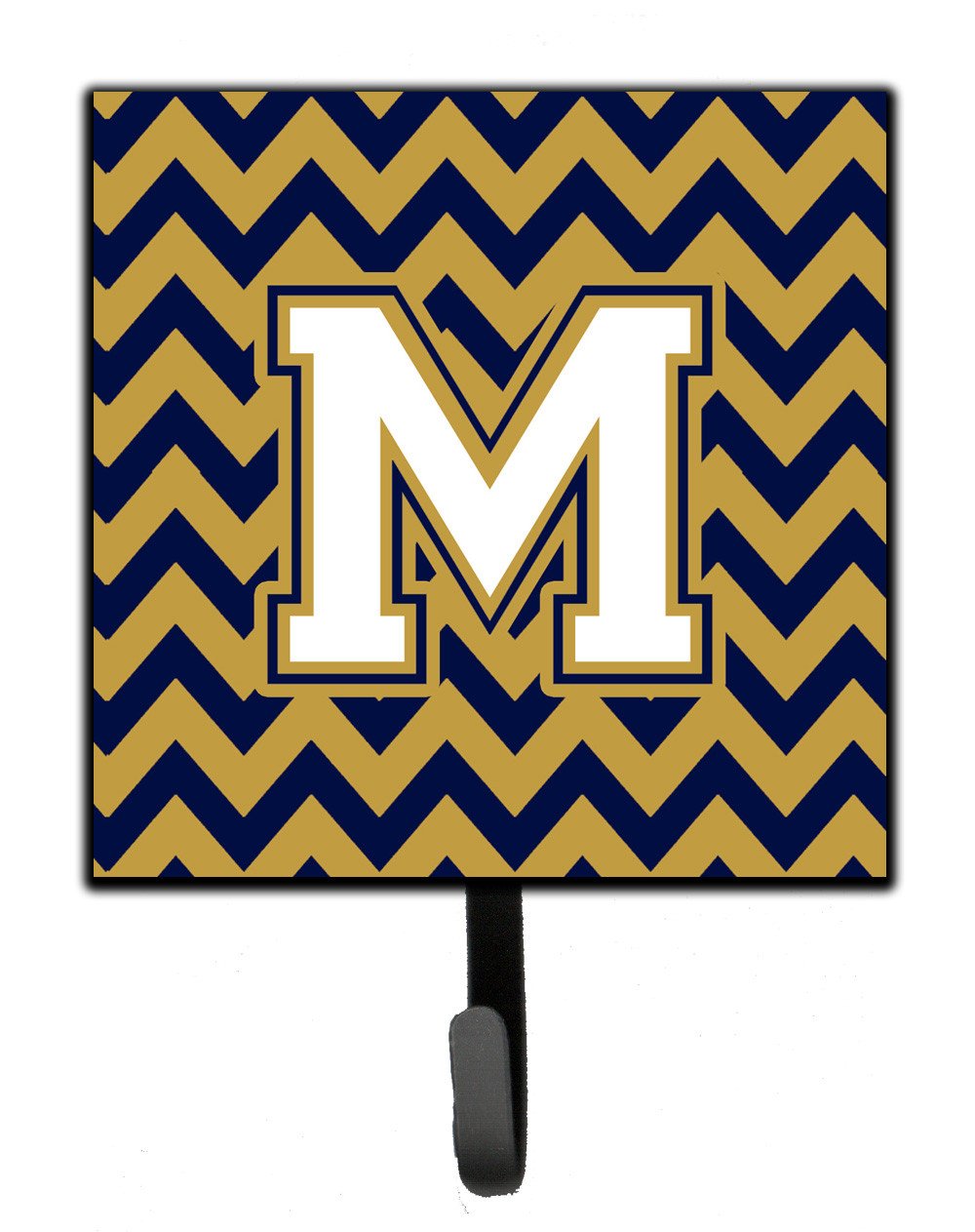 Letter M Chevron Navy Blue and Gold Leash or Key Holder CJ1057-MSH4 by Caroline&#39;s Treasures