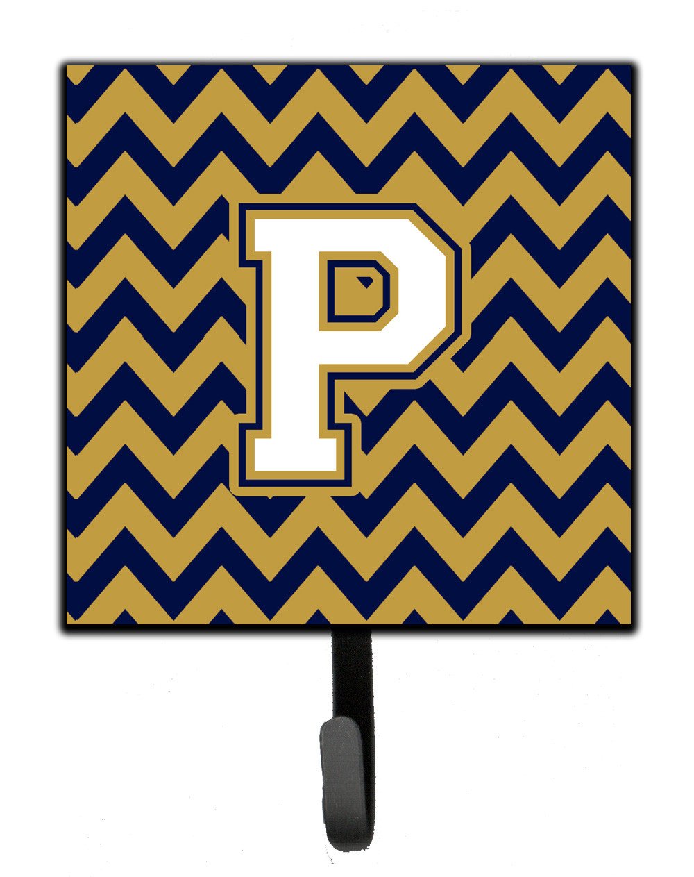 Letter P Chevron Navy Blue and Gold Leash or Key Holder CJ1057-PSH4 by Caroline&#39;s Treasures