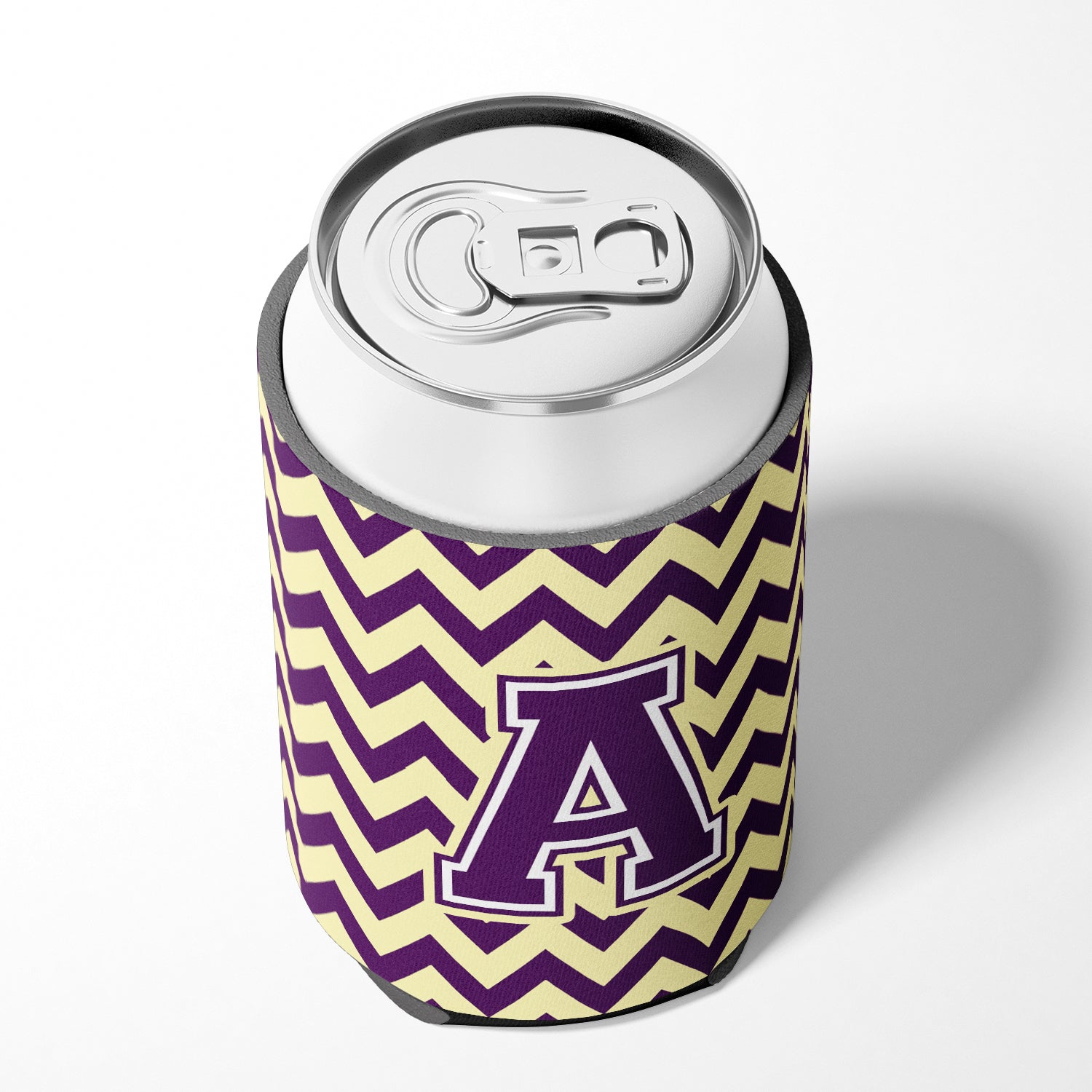 Letter A Chevron Purple and Gold Can or Bottle Hugger CJ1058-ACC.