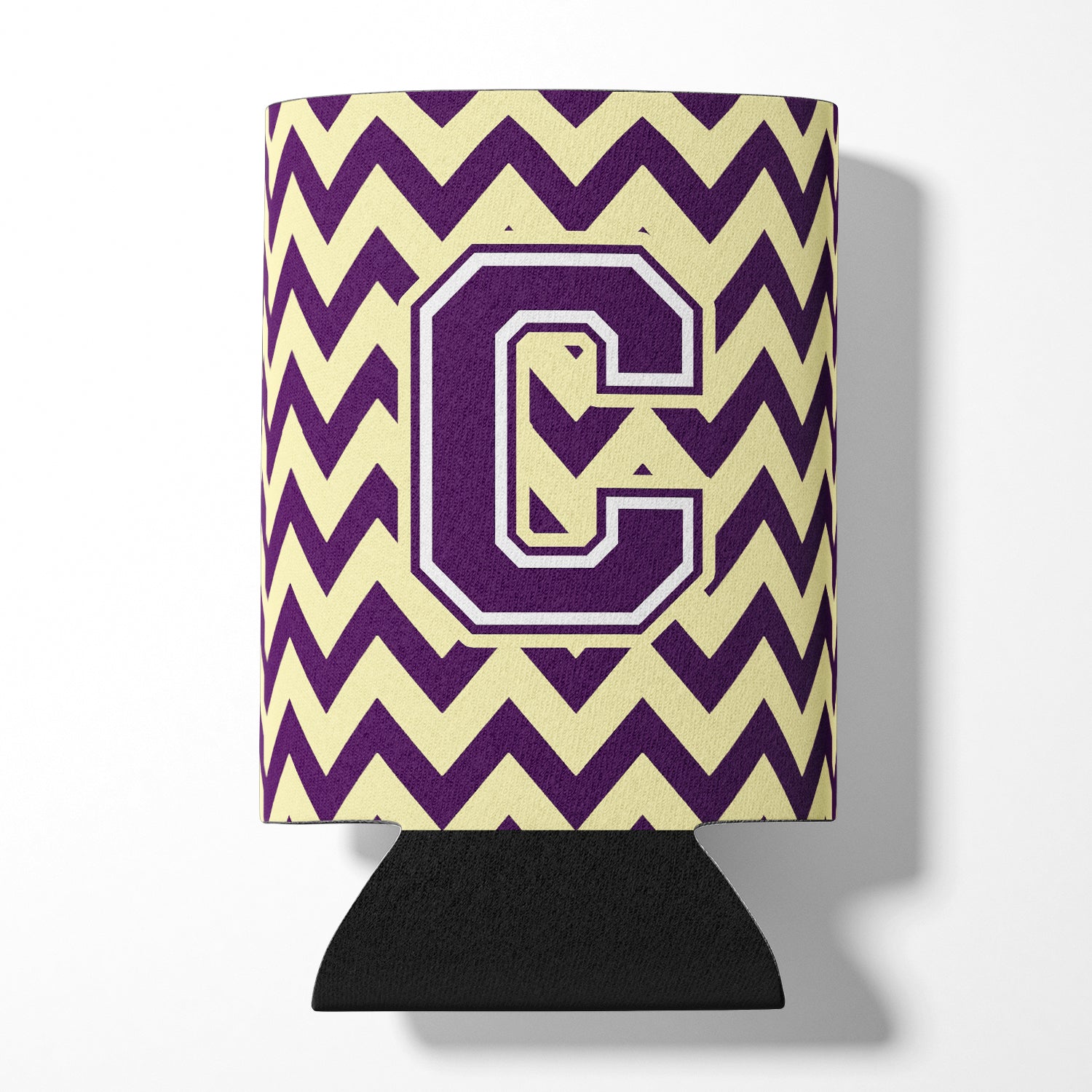 Letter C Chevron Purple and Gold Can or Bottle Hugger CJ1058-CCC