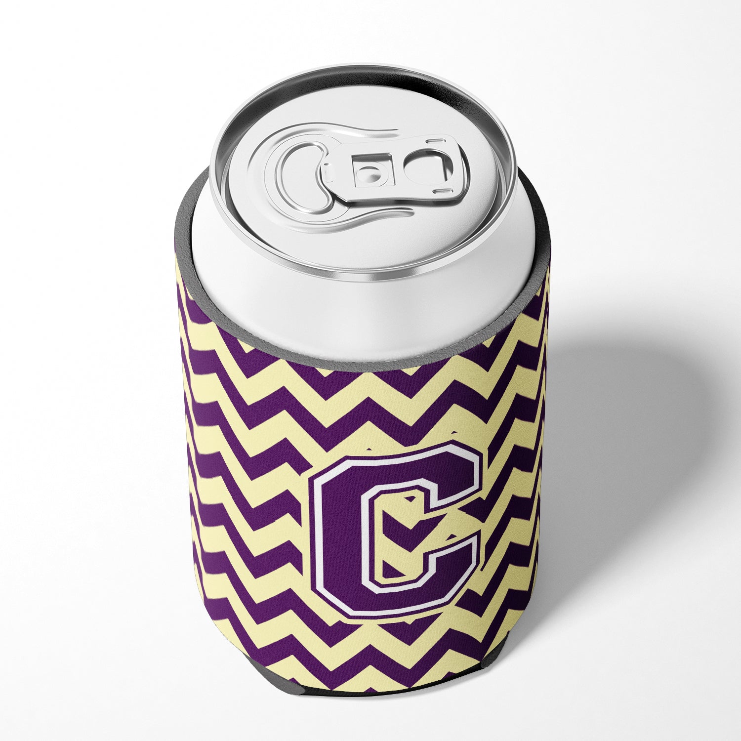 Letter C Chevron Purple and Gold Can or Bottle Hugger CJ1058-CCC.