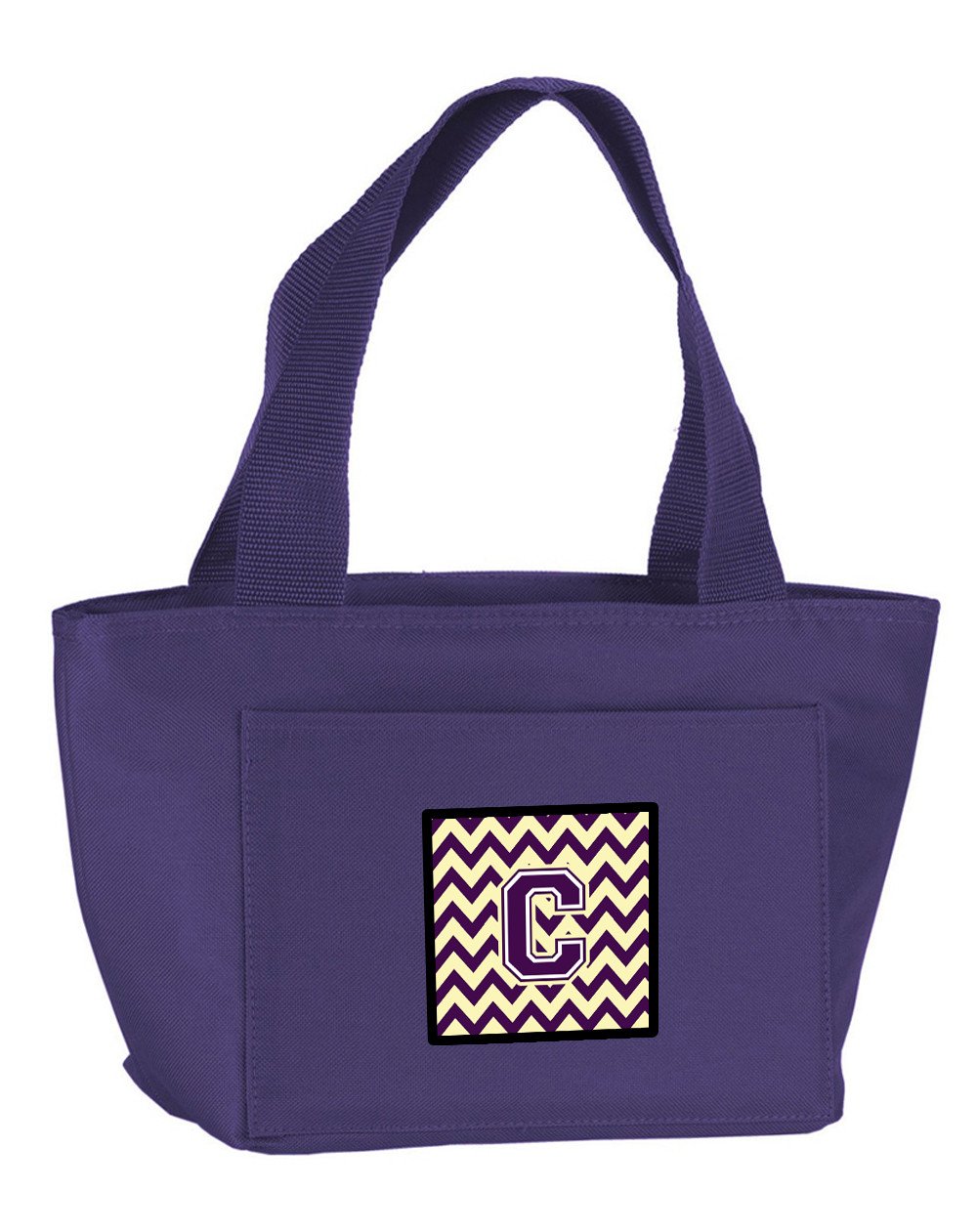 Letter C Chevron Purple and Gold Lunch Bag CJ1058-CPR-8808 by Caroline&#39;s Treasures