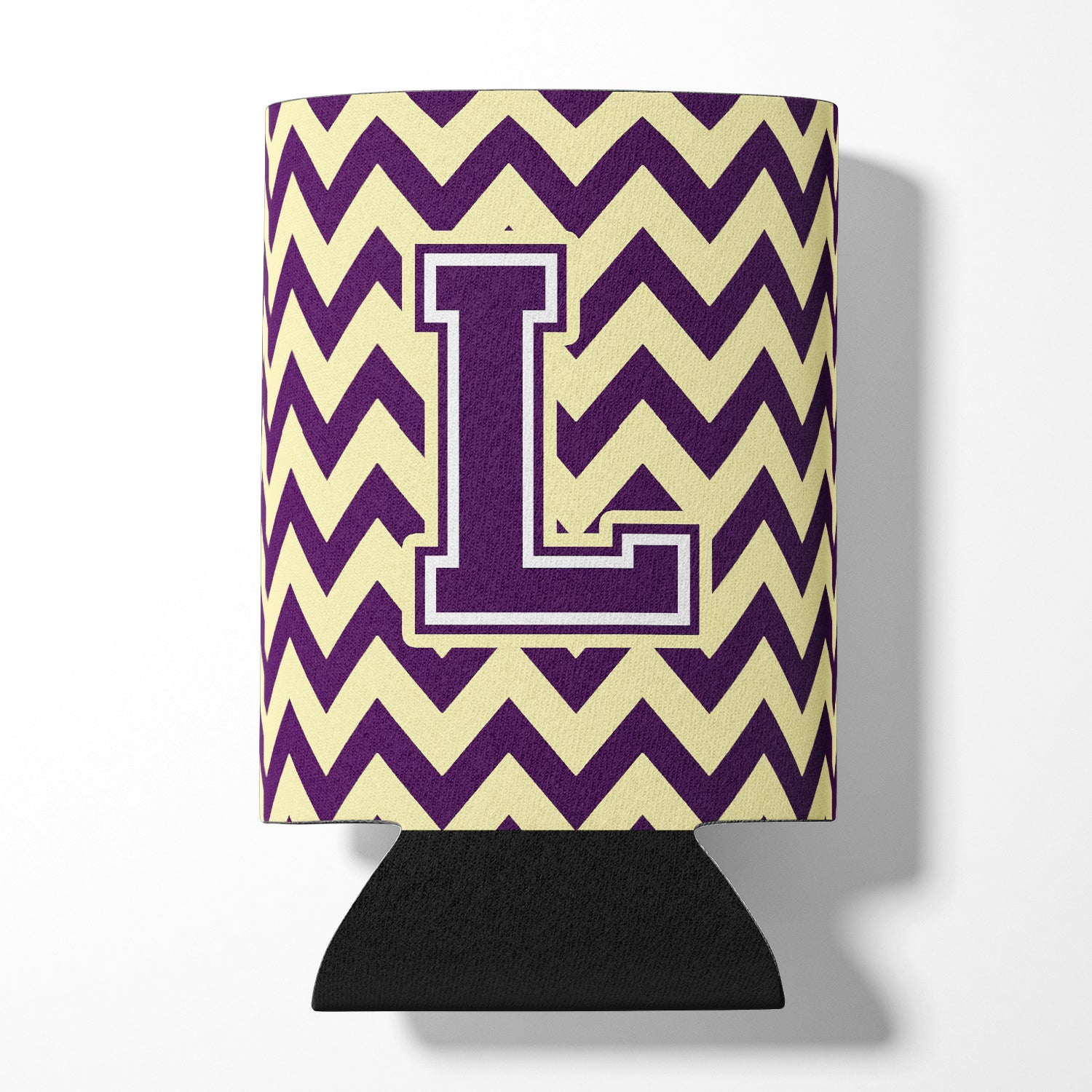 Letter L Chevron Purple and Gold Can or Bottle Hugger CJ1058-LCC