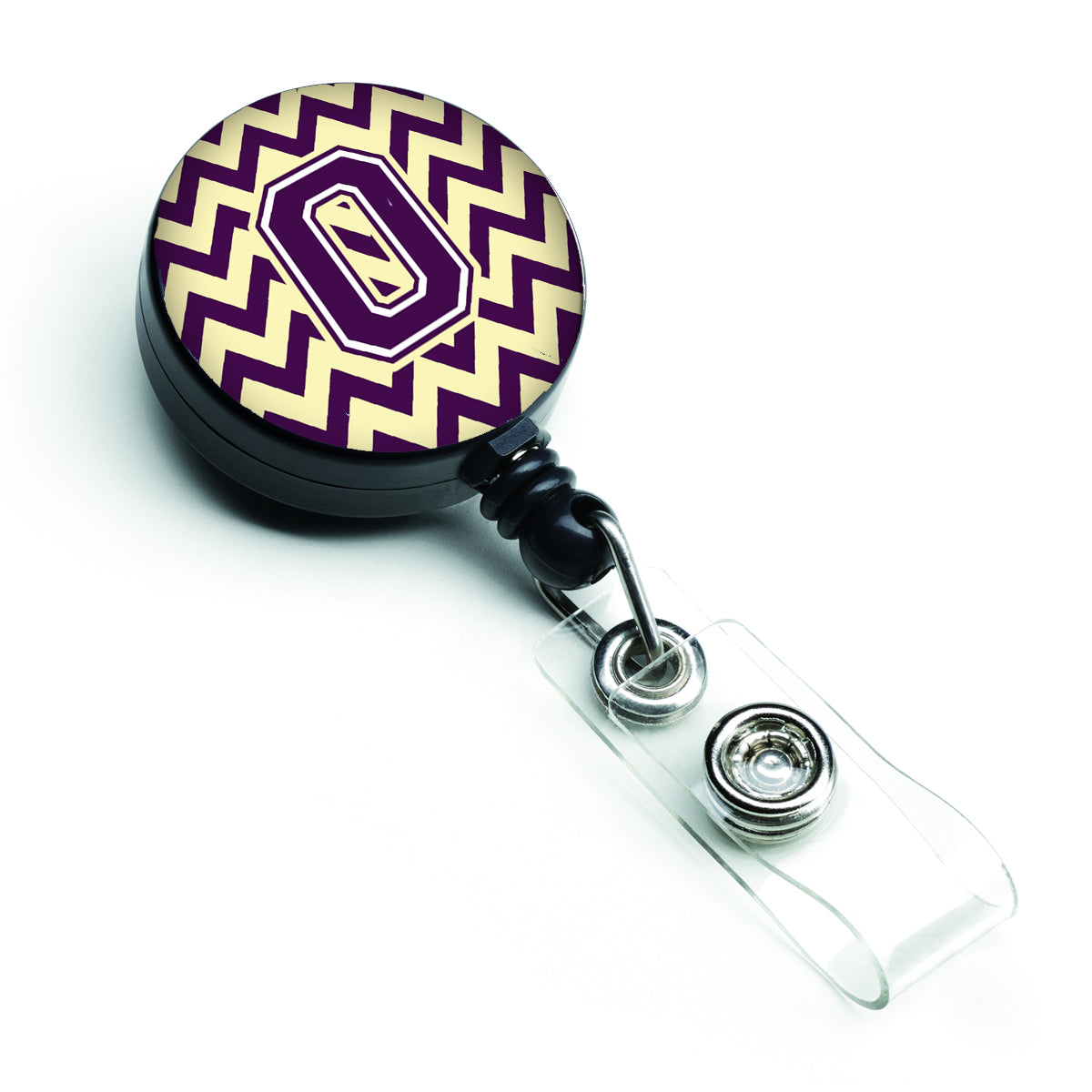 Letter O Chevron Purple and Gold Retractable Badge Reel CJ1058-OBR.