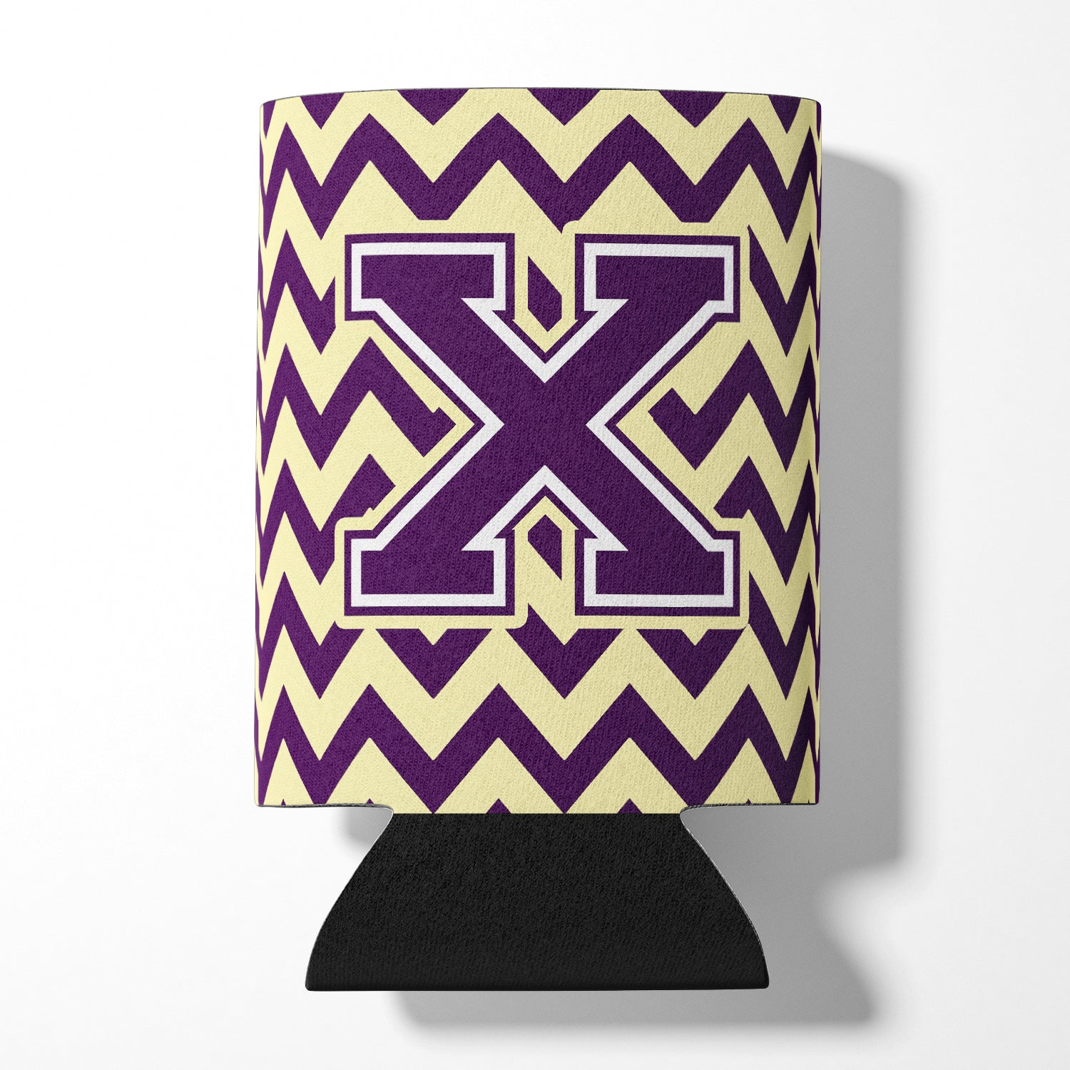 Letter X Chevron Purple and Gold Can or Bottle Hugger CJ1058-XCC