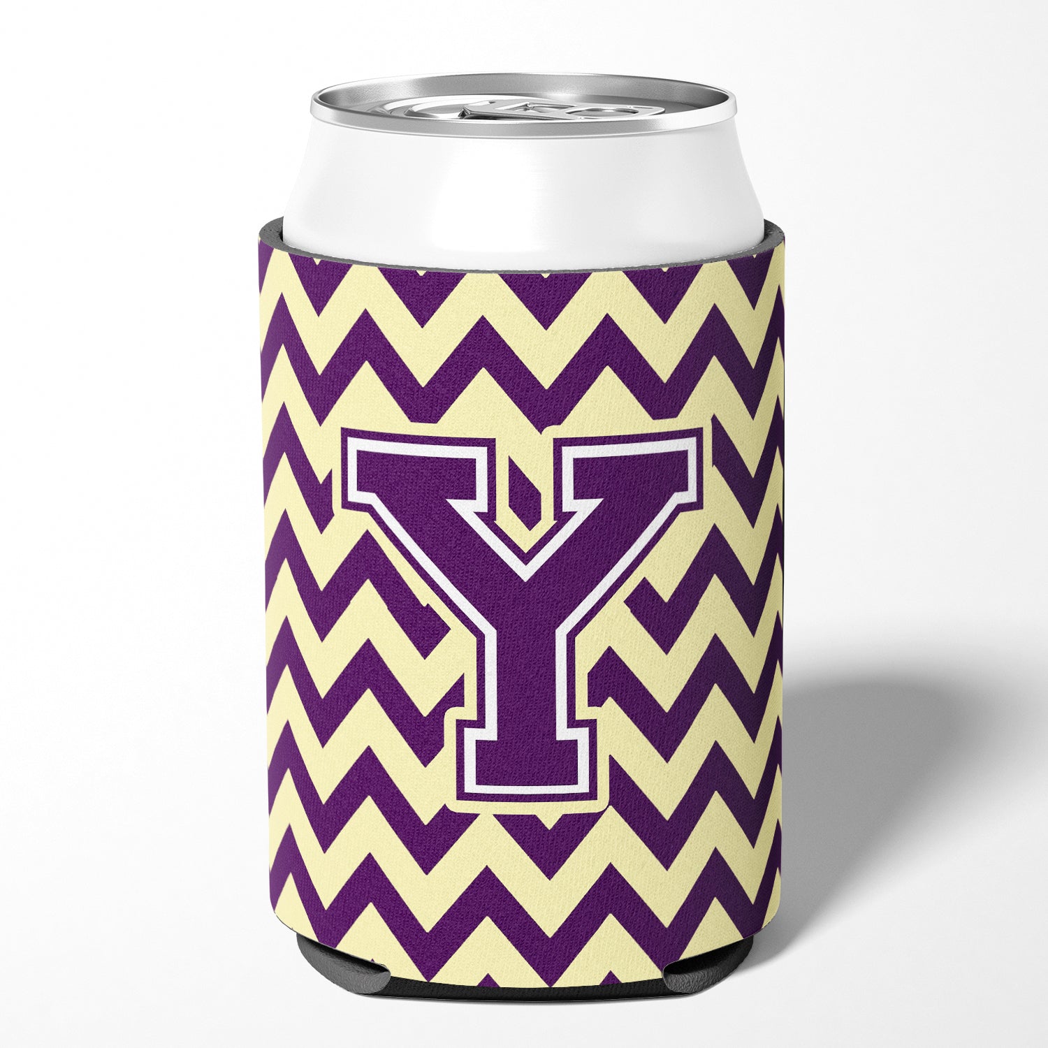 Letter Y Chevron Purple and Gold Can or Bottle Hugger CJ1058-YCC