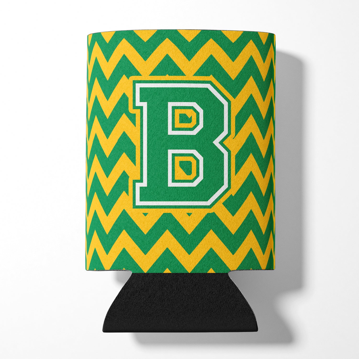 Letter B Chevron Green and Gold Can or Bottle Hugger CJ1059-BCC