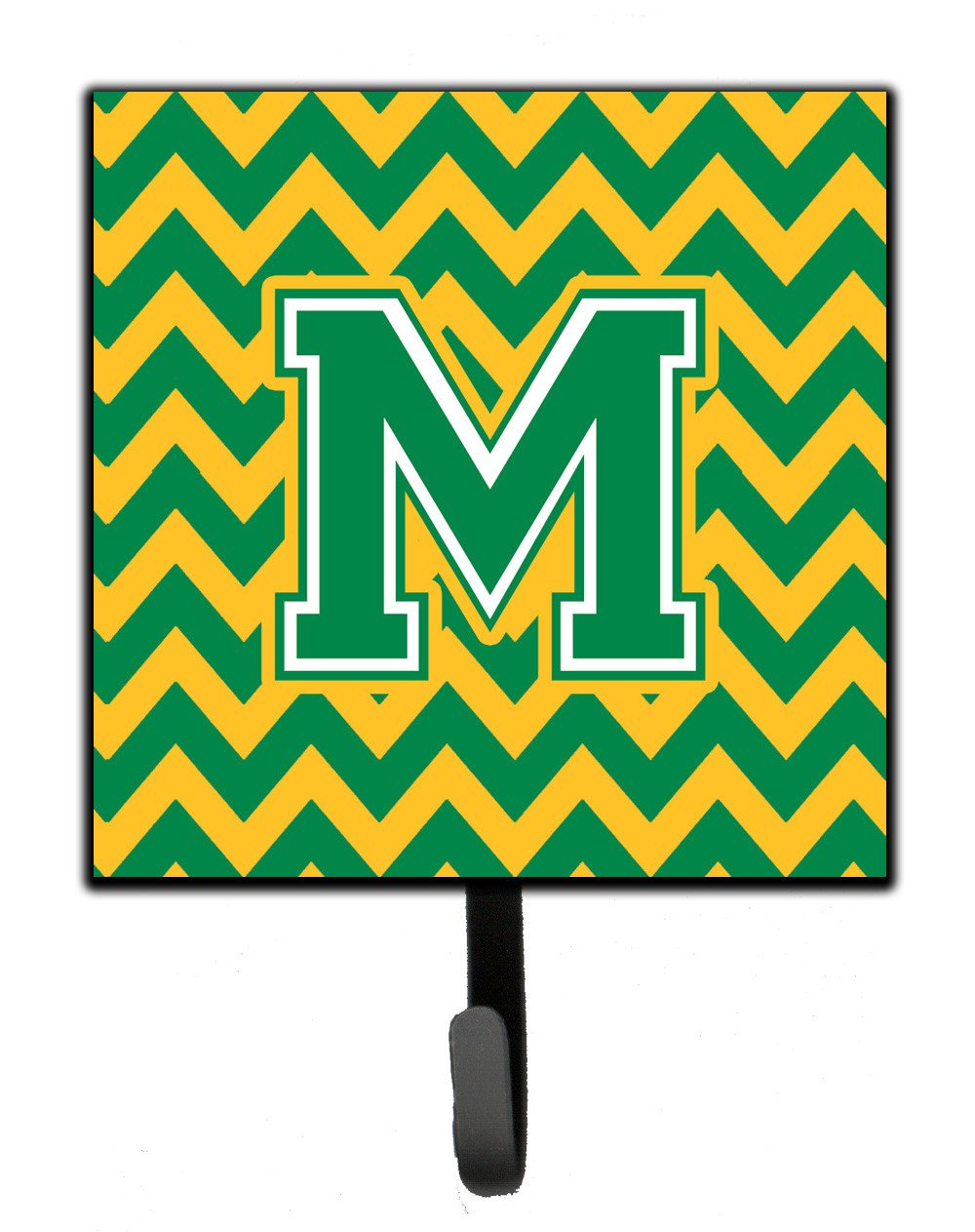 Letter M Chevron Green and Gold Leash or Key Holder CJ1059-MSH4 by Caroline's Treasures
