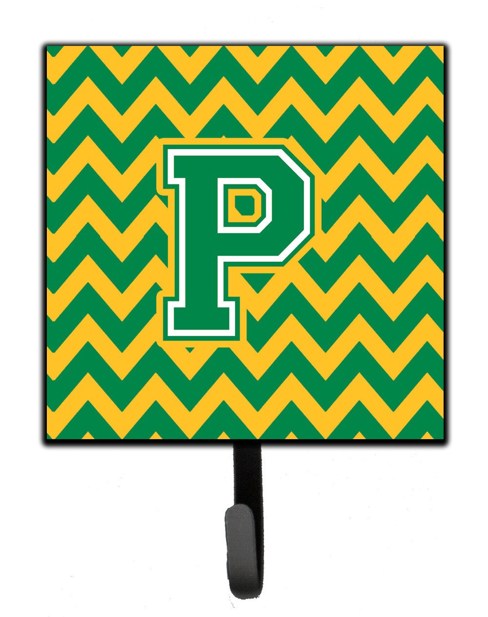 Letter P Chevron Green and Gold Leash or Key Holder CJ1059-PSH4 by Caroline&#39;s Treasures