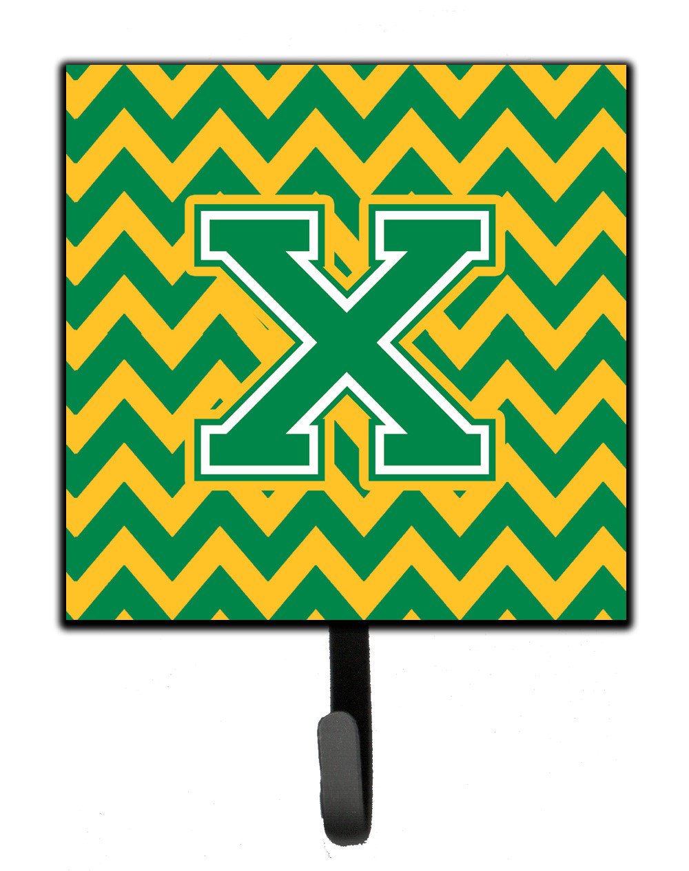 Letter X Chevron Green and Gold Leash or Key Holder CJ1059-XSH4 by Caroline&#39;s Treasures