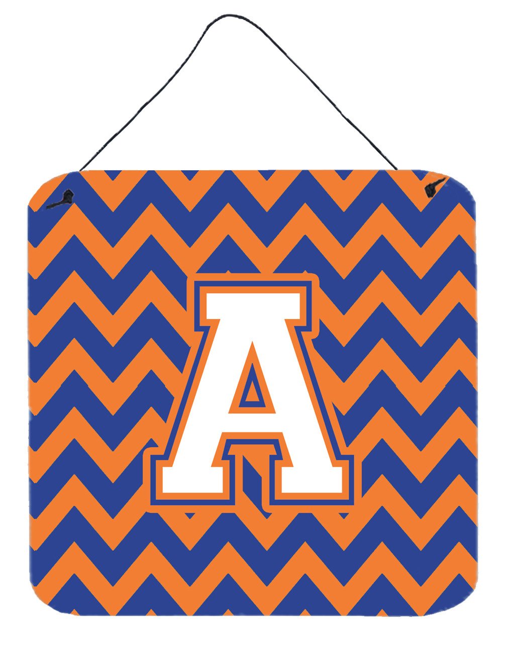 Letter A Chevron Blue and Orange #3 Wall or Door Hanging Prints CJ1060-ADS66 by Caroline's Treasures