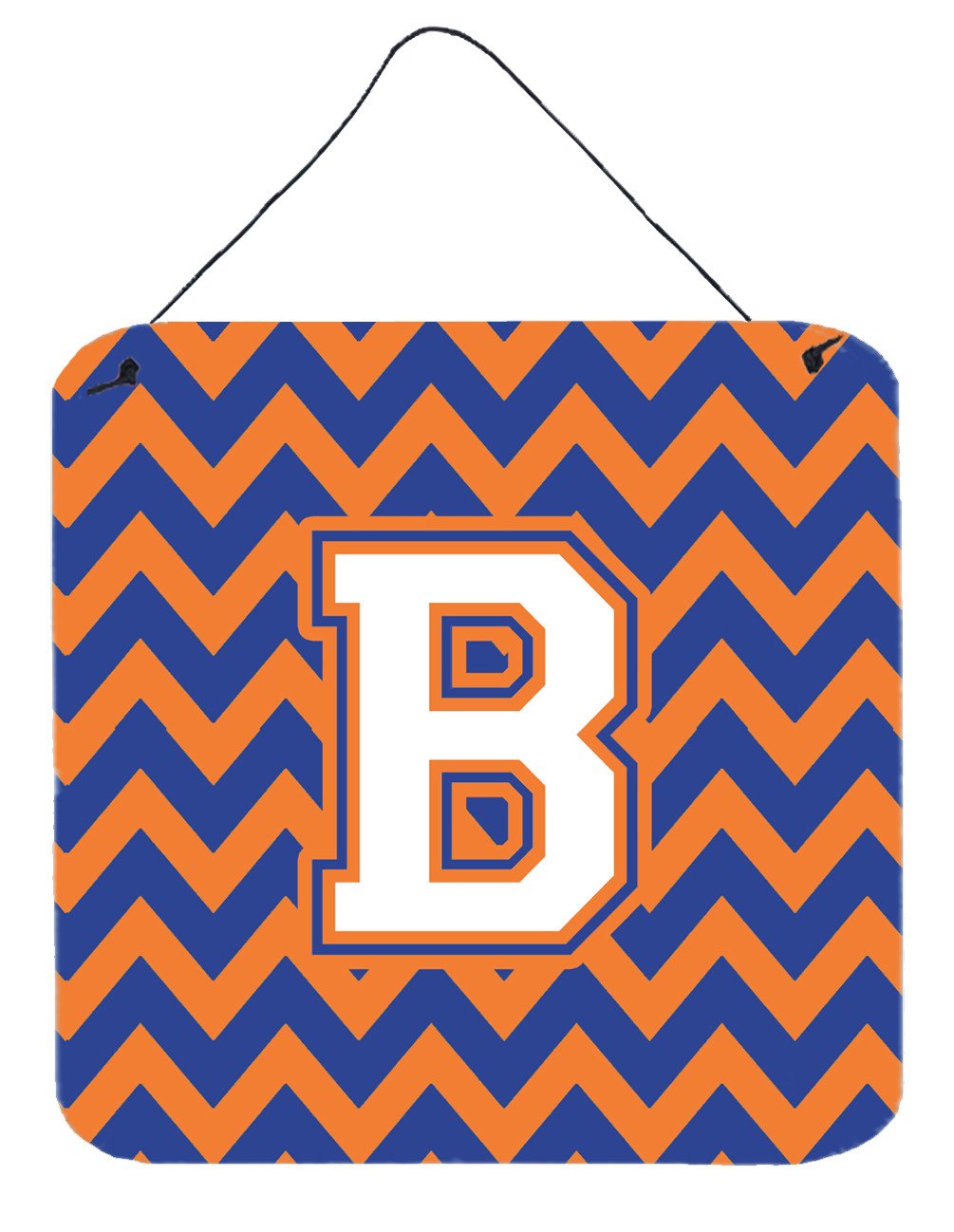Letter B Chevron Blue and Orange #3 Wall or Door Hanging Prints CJ1060-BDS66 by Caroline&#39;s Treasures