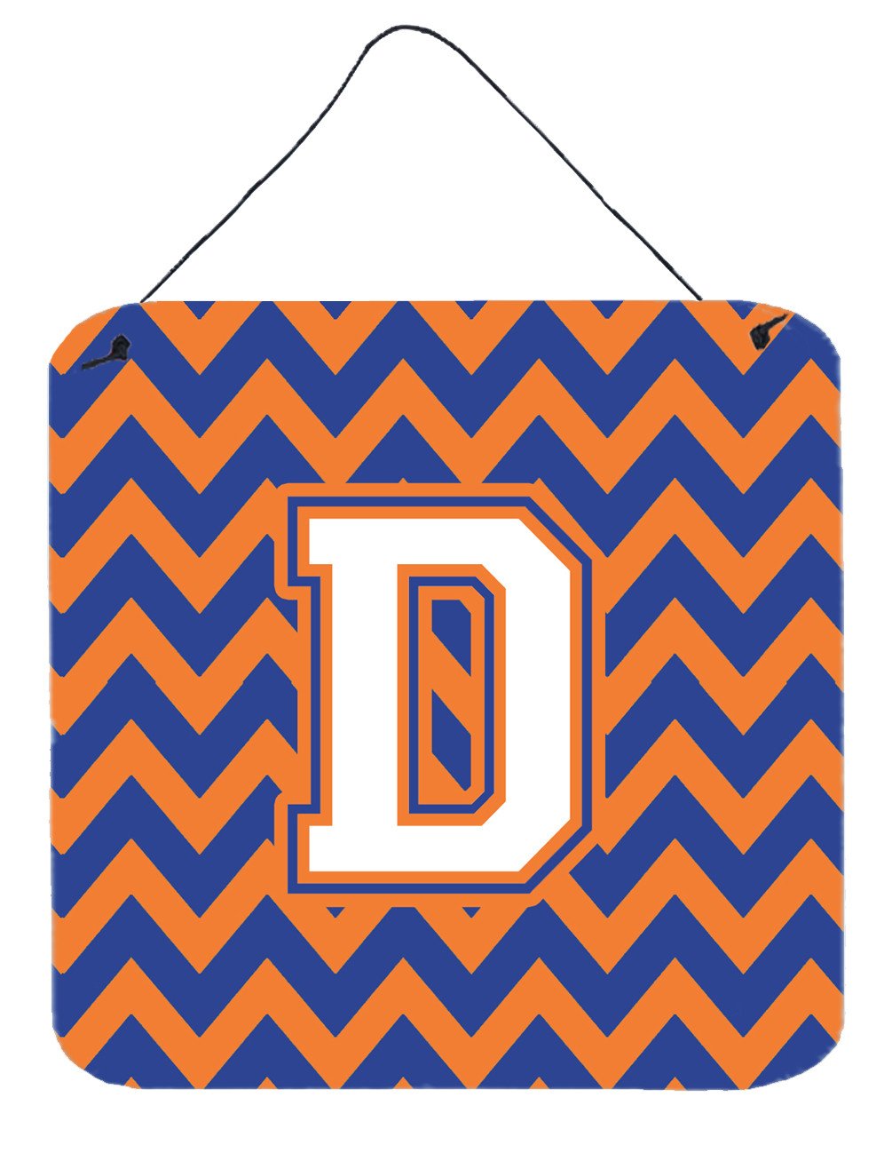 Letter D Chevron Blue and Orange #3 Wall or Door Hanging Prints CJ1060-DDS66 by Caroline&#39;s Treasures
