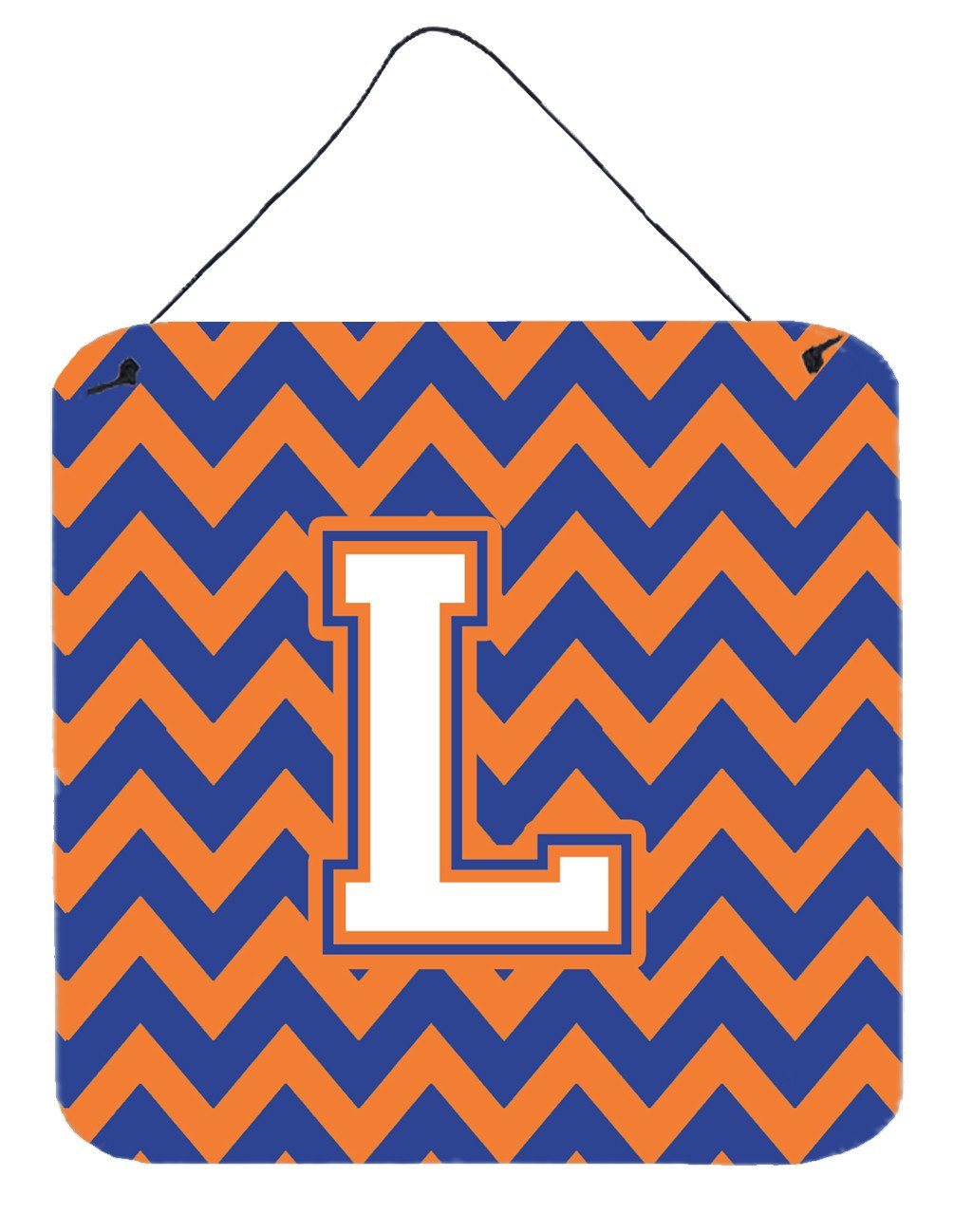 Letter L Chevron Blue and Orange #3 Wall or Door Hanging Prints CJ1060-LDS66 by Caroline&#39;s Treasures