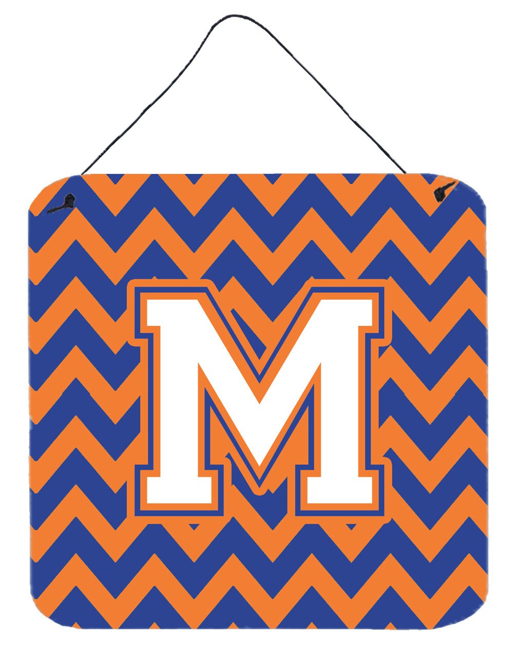 Letter M Chevron Blue and Orange #3 Wall or Door Hanging Prints CJ1060-MDS66 by Caroline&#39;s Treasures
