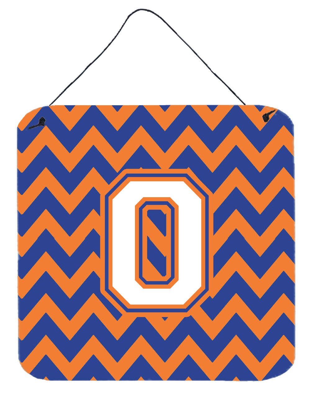 Letter O Chevron Blue and Orange #3 Wall or Door Hanging Prints CJ1060-ODS66 by Caroline&#39;s Treasures