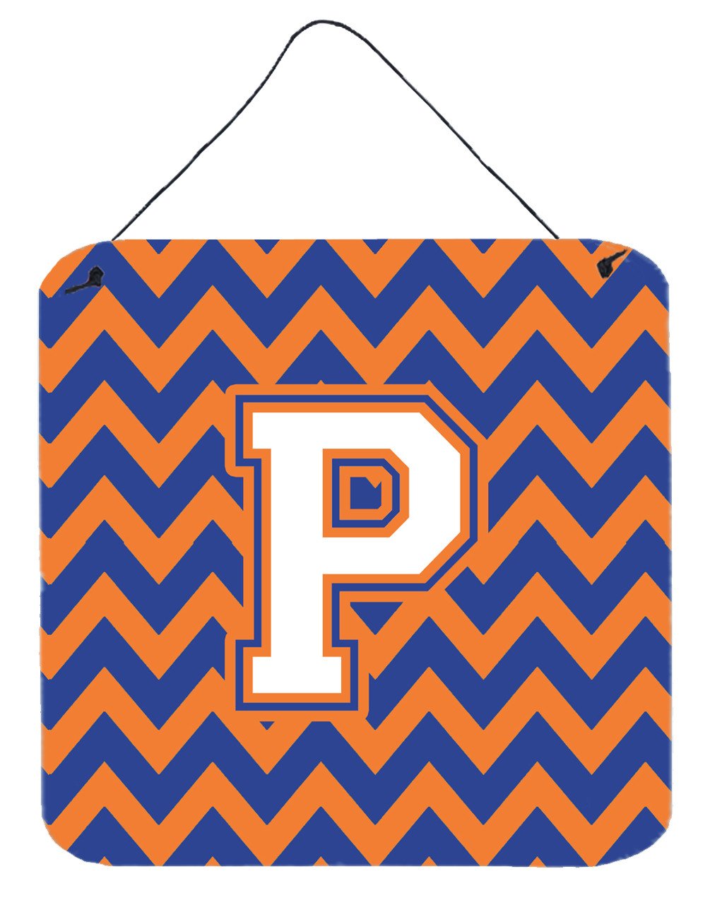 Letter P Chevron Blue and Orange #3 Wall or Door Hanging Prints CJ1060-PDS66 by Caroline's Treasures