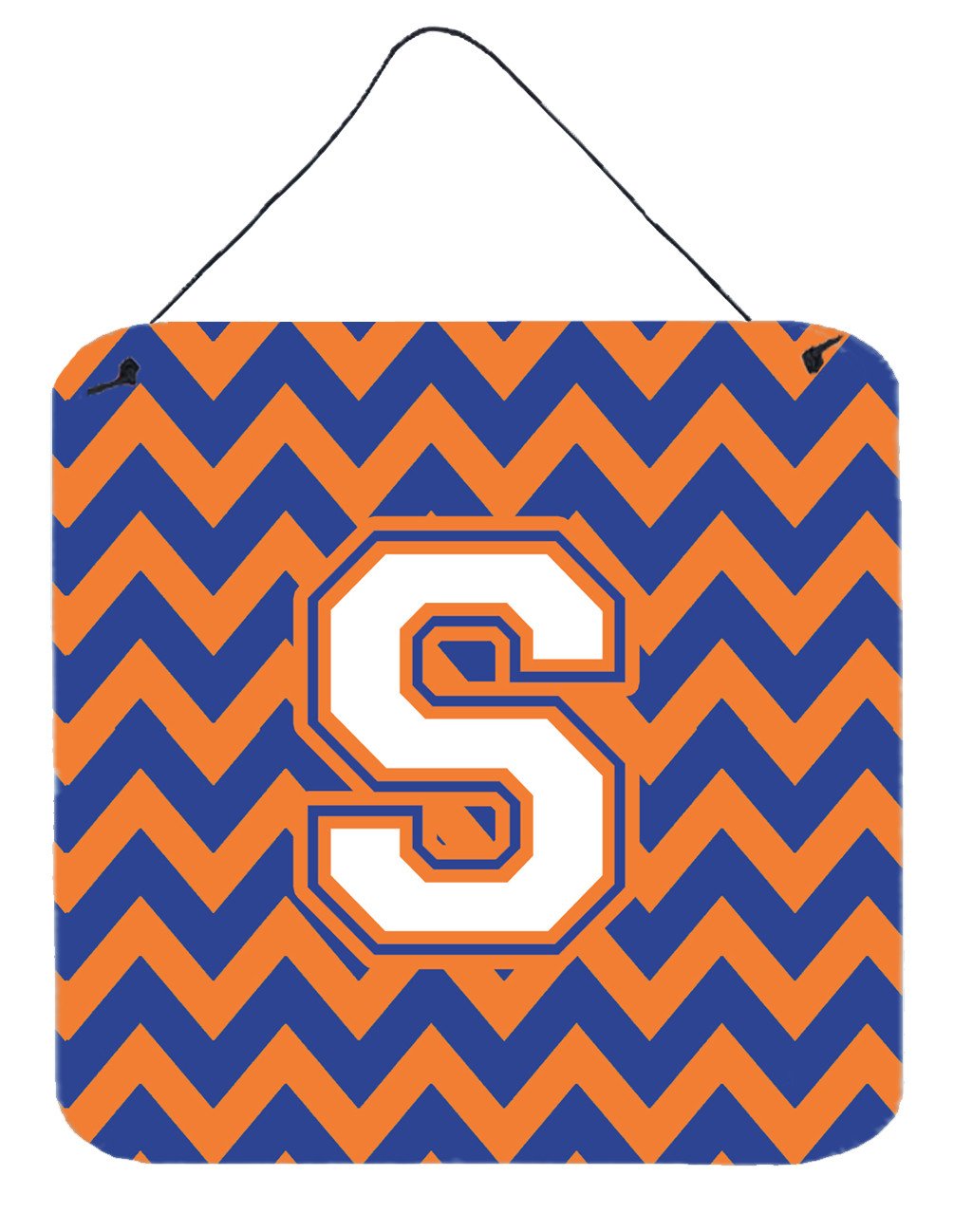 Letter S Chevron Blue and Orange #3 Wall or Door Hanging Prints CJ1060-SDS66 by Caroline&#39;s Treasures