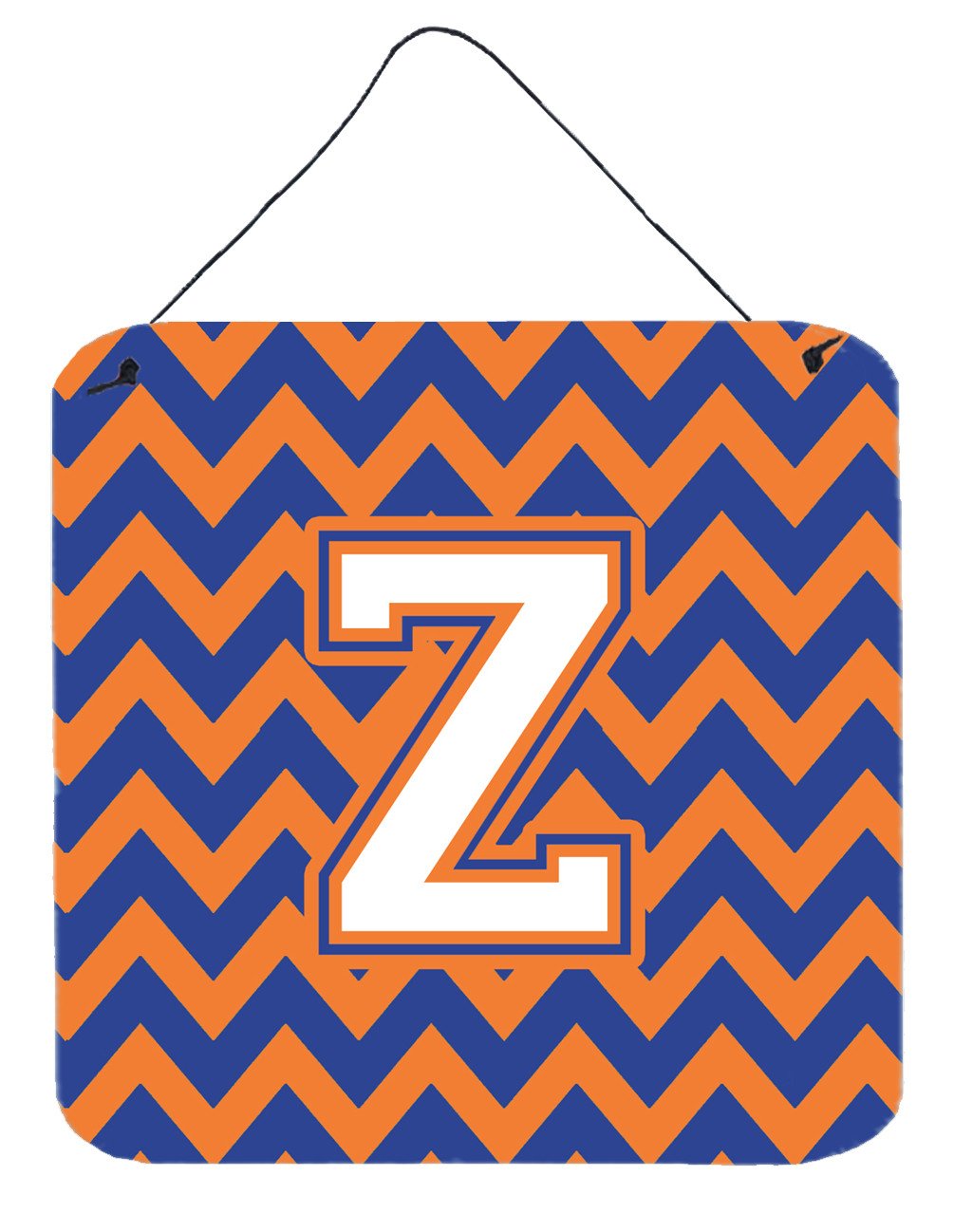 Letter Z Chevron Blue and Orange #3 Wall or Door Hanging Prints CJ1060-ZDS66 by Caroline&#39;s Treasures