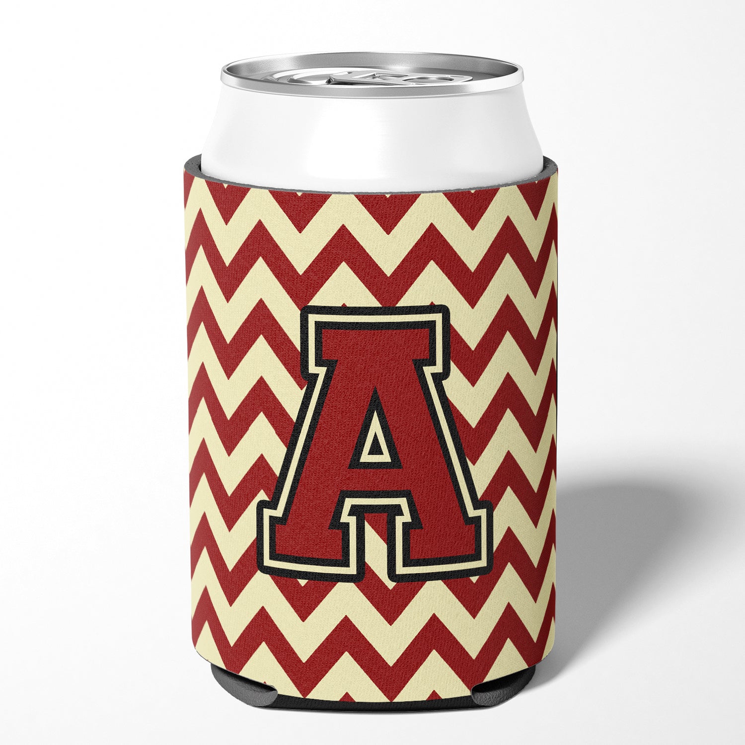 Letter A Chevron Maroon and Gold Can or Bottle Hugger CJ1061-ACC.