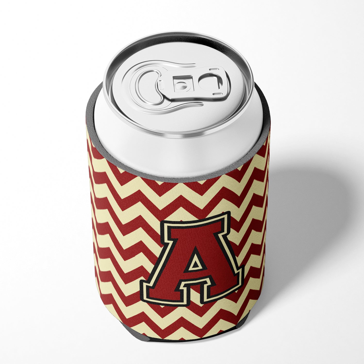 Letter A Chevron Maroon and Gold Can or Bottle Hugger CJ1061-ACC