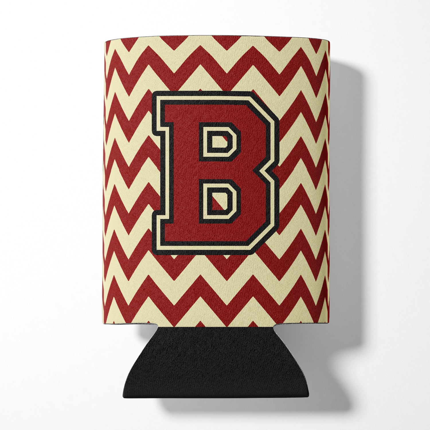 Letter B Chevron Maroon and Gold Can or Bottle Hugger CJ1061-BCC