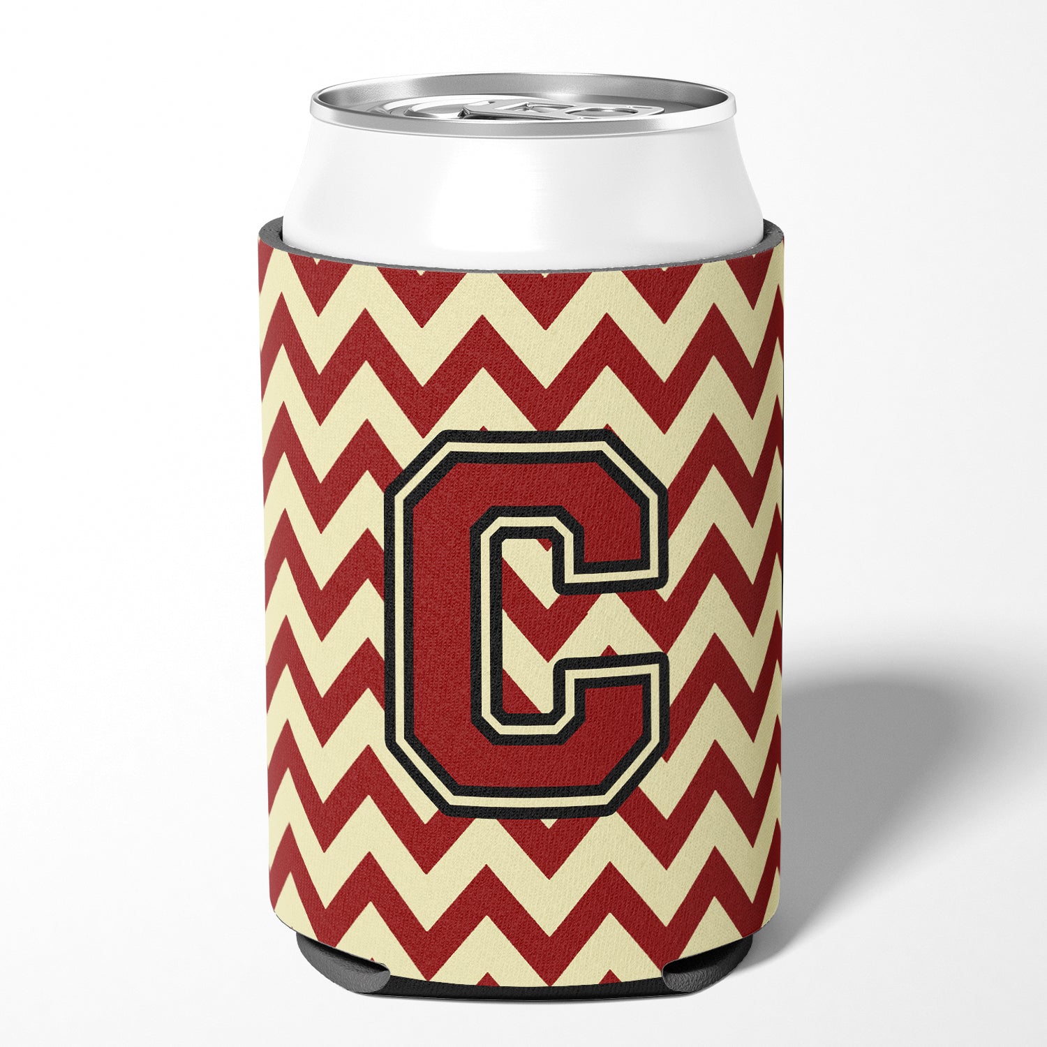 Letter C Chevron Maroon and Gold Can or Bottle Hugger CJ1061-CCC
