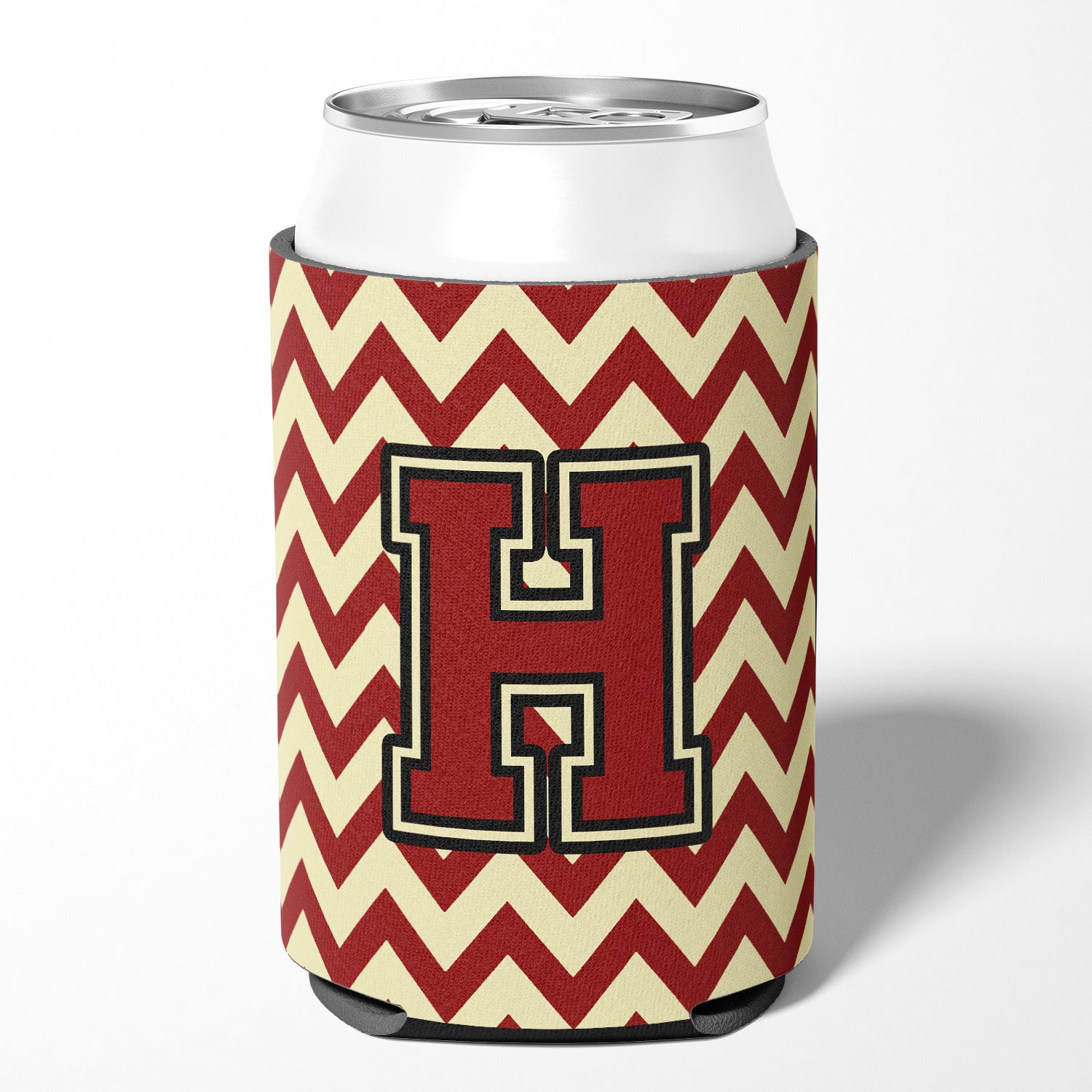 Letter H Chevron Maroon and Gold Can or Bottle Hugger CJ1061-HCC.