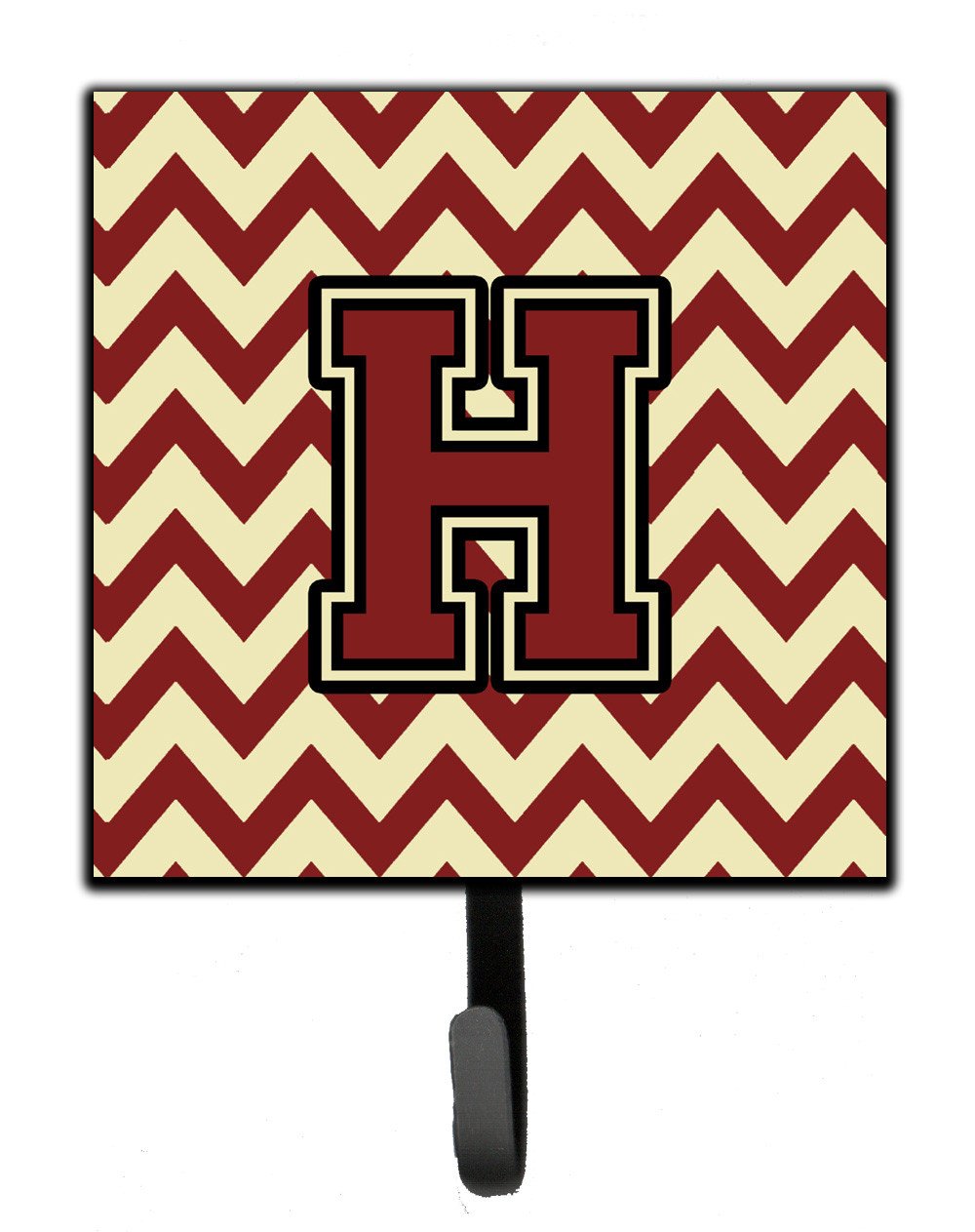 Letter H Chevron Maroon and Gold Leash or Key Holder CJ1061-HSH4 by Caroline&#39;s Treasures