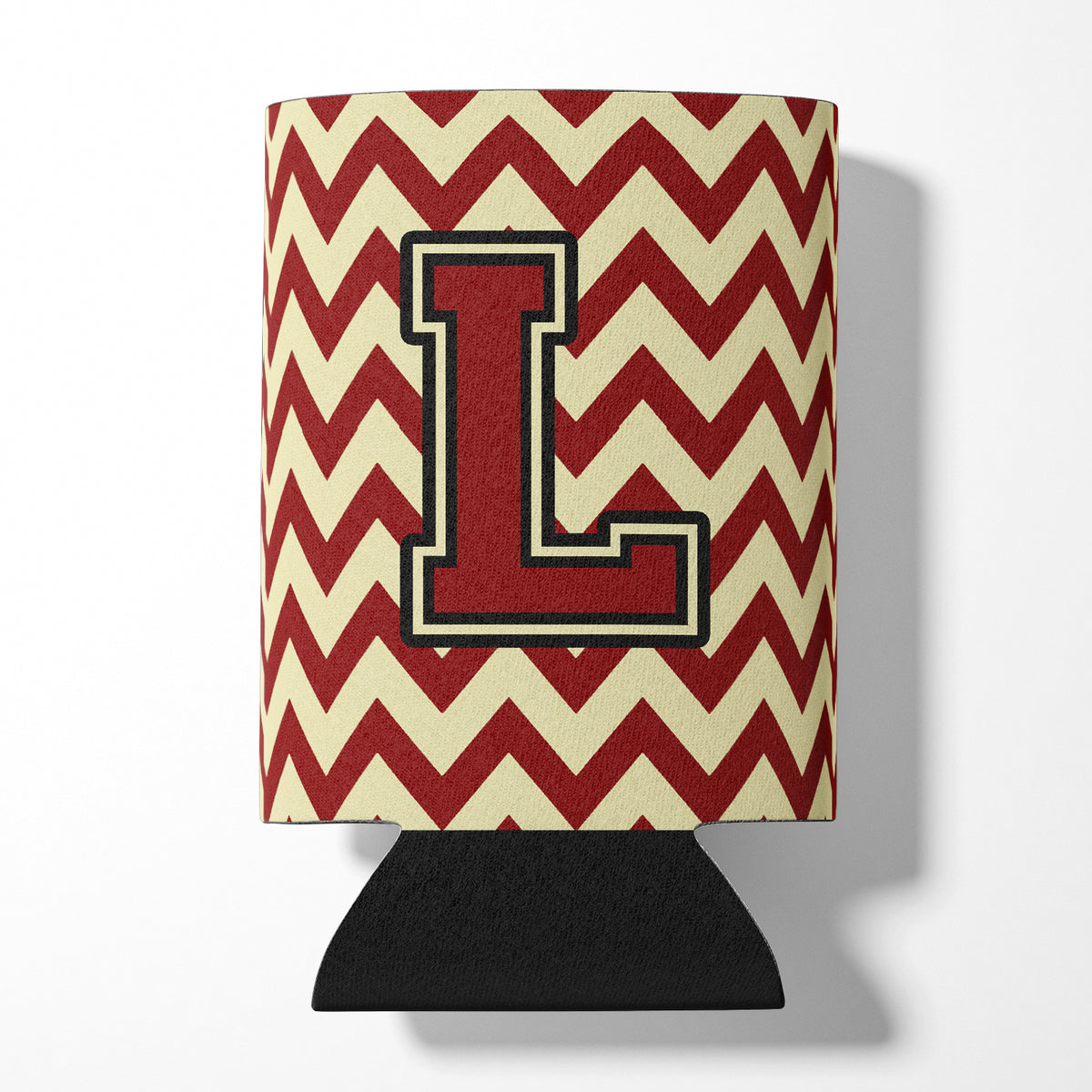 Letter L Chevron Maroon and Gold Can or Bottle Hugger CJ1061-LCC