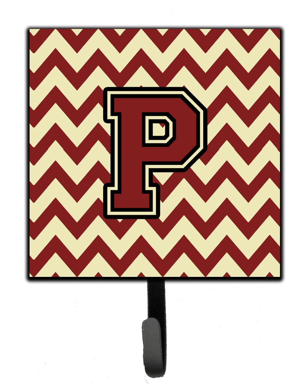 Letter P Chevron Maroon and Gold Leash or Key Holder CJ1061-PSH4 by Caroline&#39;s Treasures