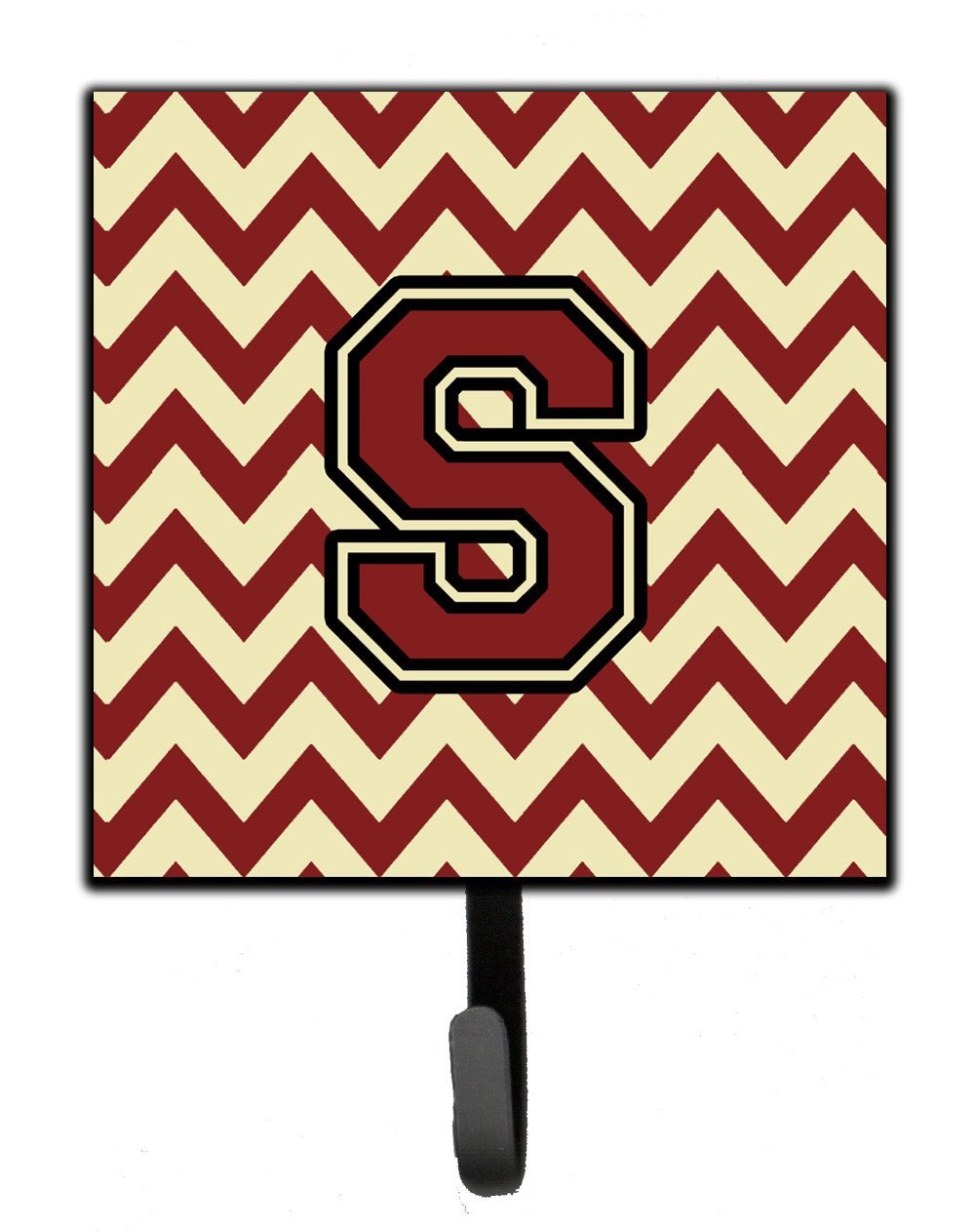 Letter S Chevron Maroon and Gold Leash or Key Holder CJ1061-SSH4 by Caroline&#39;s Treasures