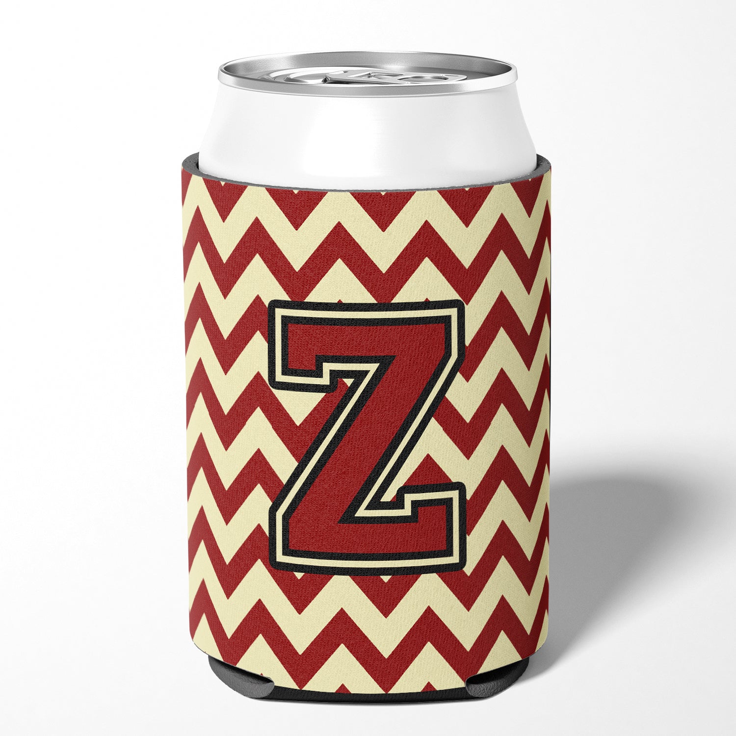 Letter Z Chevron Maroon and Gold Can or Bottle Hugger CJ1061-ZCC