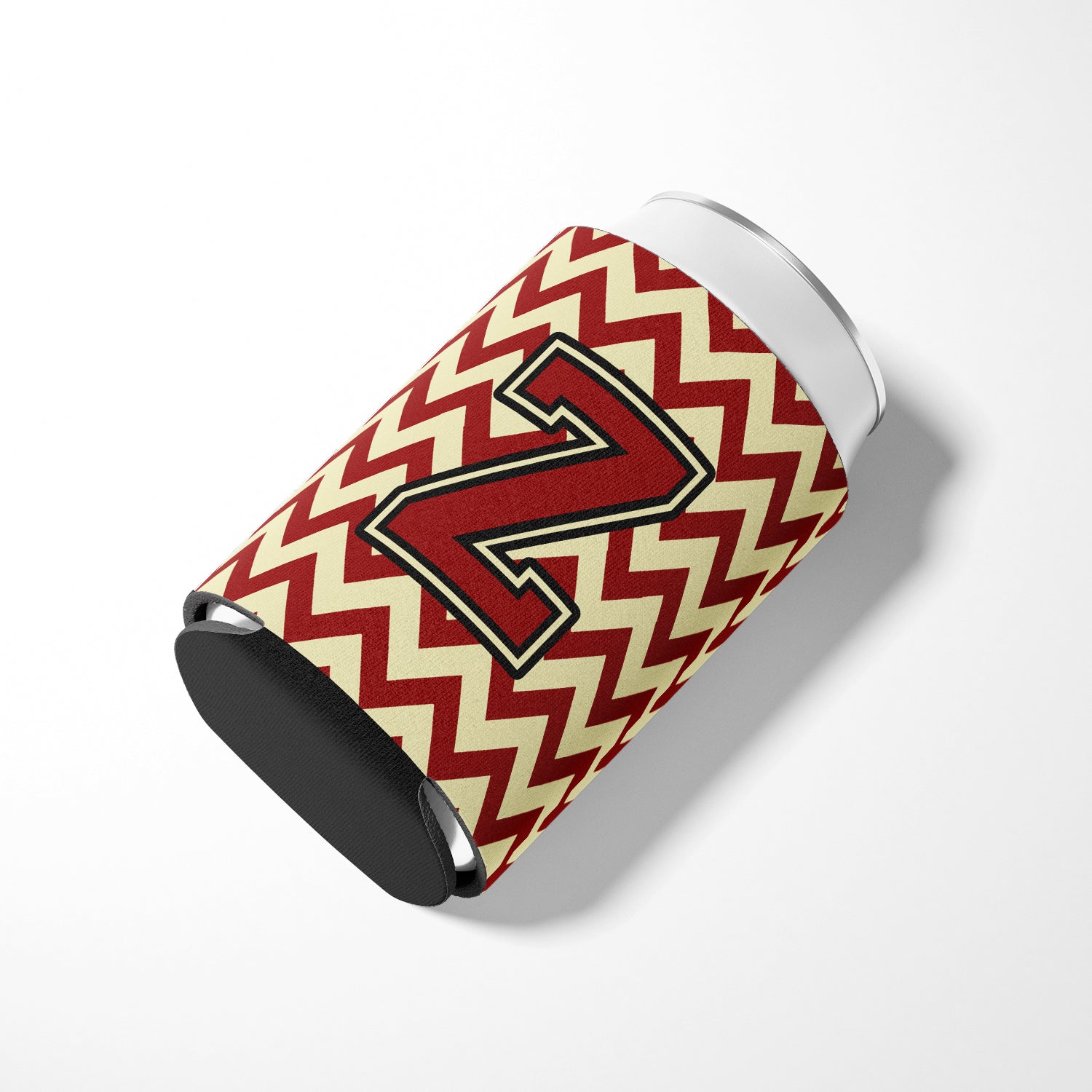 Letter Z Chevron Maroon and Gold Can or Bottle Hugger CJ1061-ZCC.