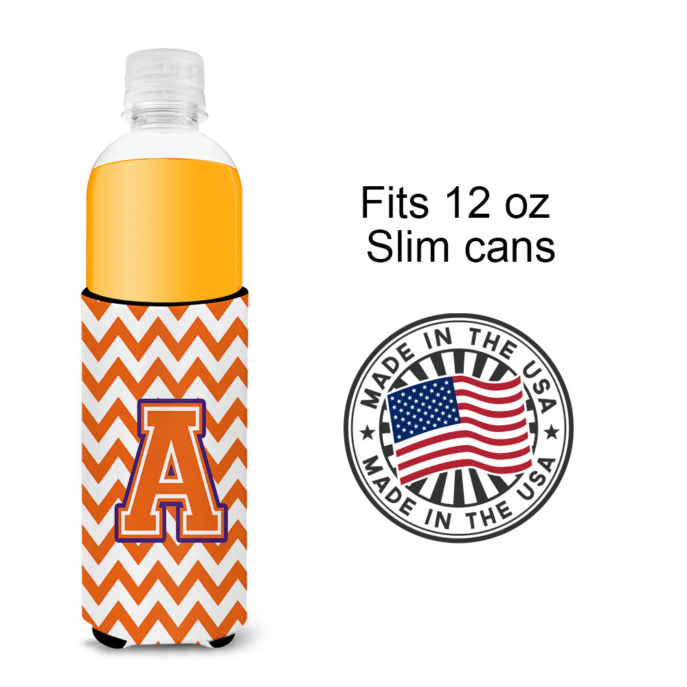 Letter A Chevron Orange and Regalia Ultra Beverage Insulators for slim cans CJ1062-AMUK