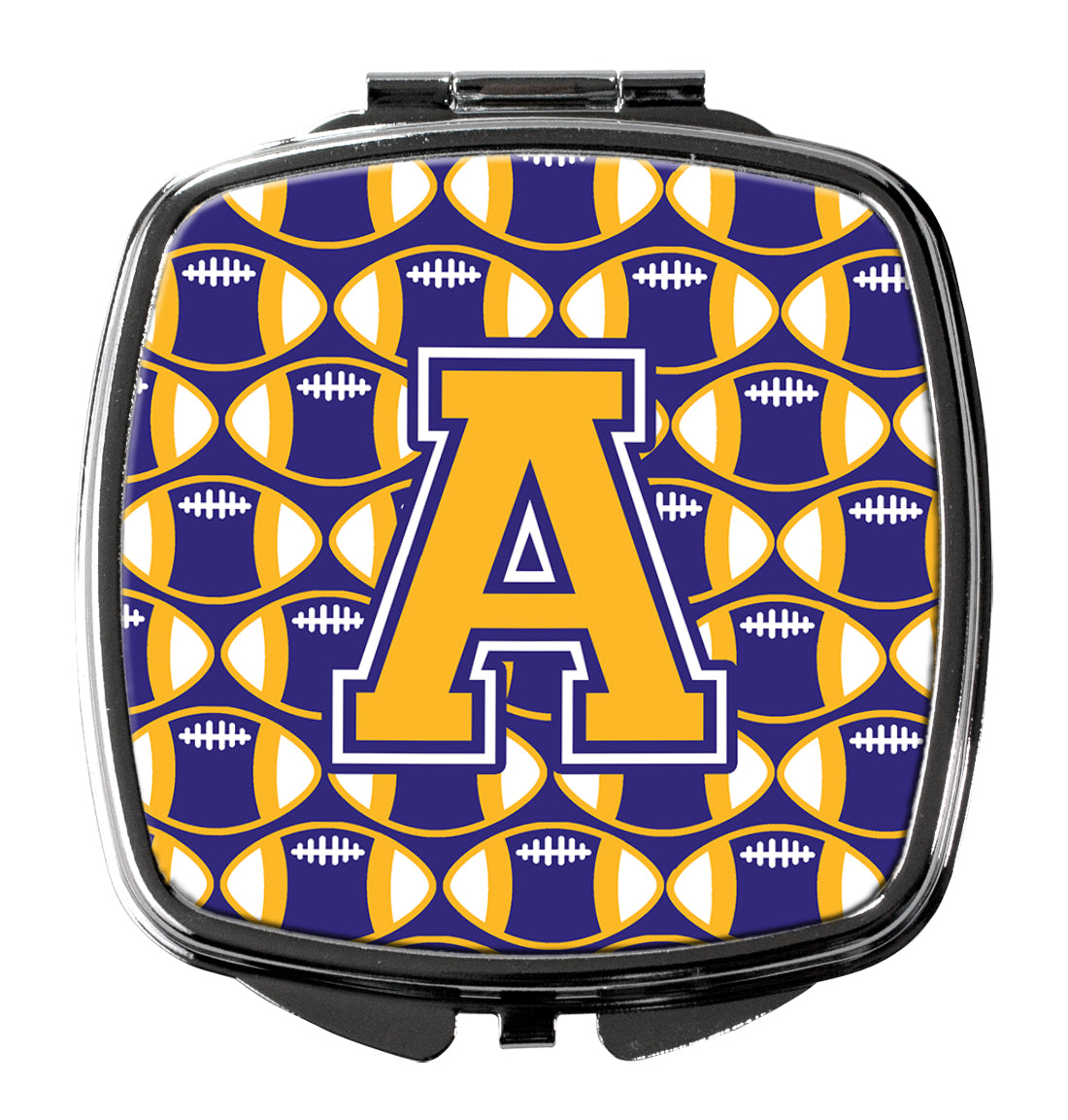 Letter A Football Purple and Gold Compact Mirror CJ1064-ASCM  the-store.com.