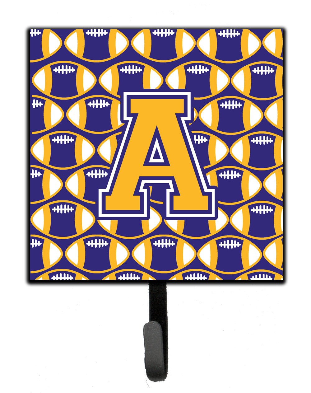Letter A Football Purple and Gold Leash or Key Holder CJ1064-ASH4 by Caroline&#39;s Treasures