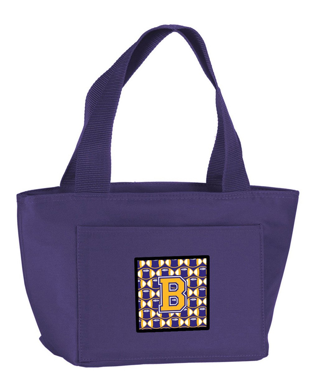 Letter B Football Purple and Gold Lunch Bag CJ1064-BPR-8808 by Caroline&#39;s Treasures