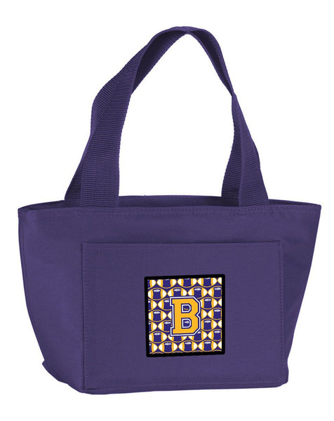 Letter B Football Purple and Gold Lunch Bag CJ1064-BPR-8808 by Caroline's Treasures