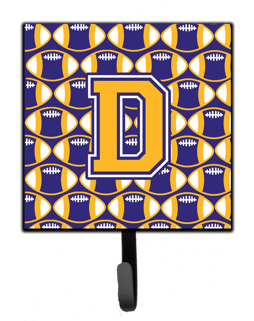 Letter D Football Purple and Gold Leash or Key Holder CJ1064-DSH4 by Caroline&#39;s Treasures