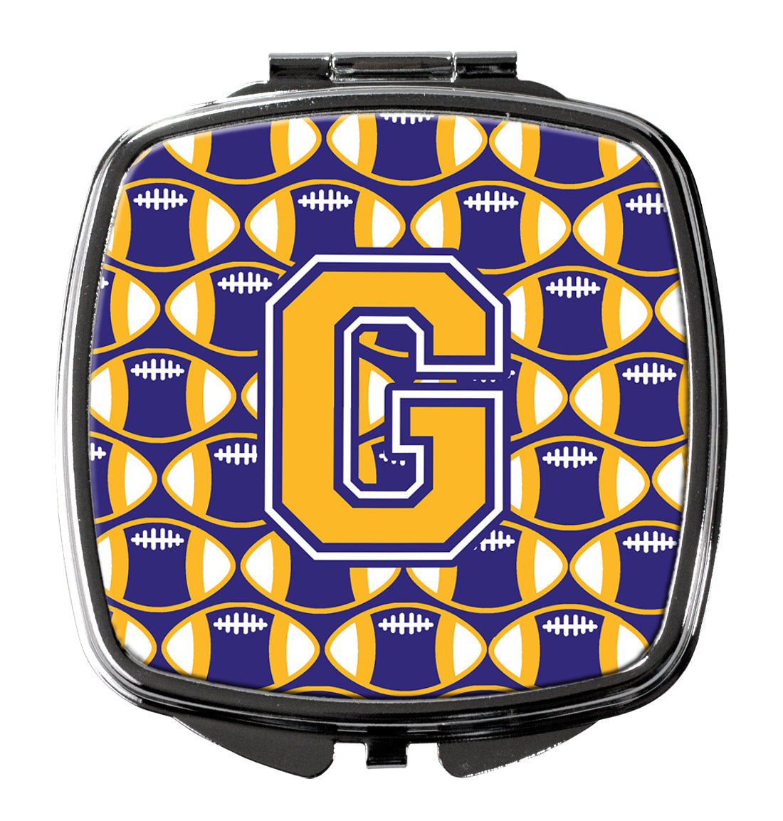 Letter G Football Purple and Gold Compact Mirror CJ1064-GSCM  the-store.com.