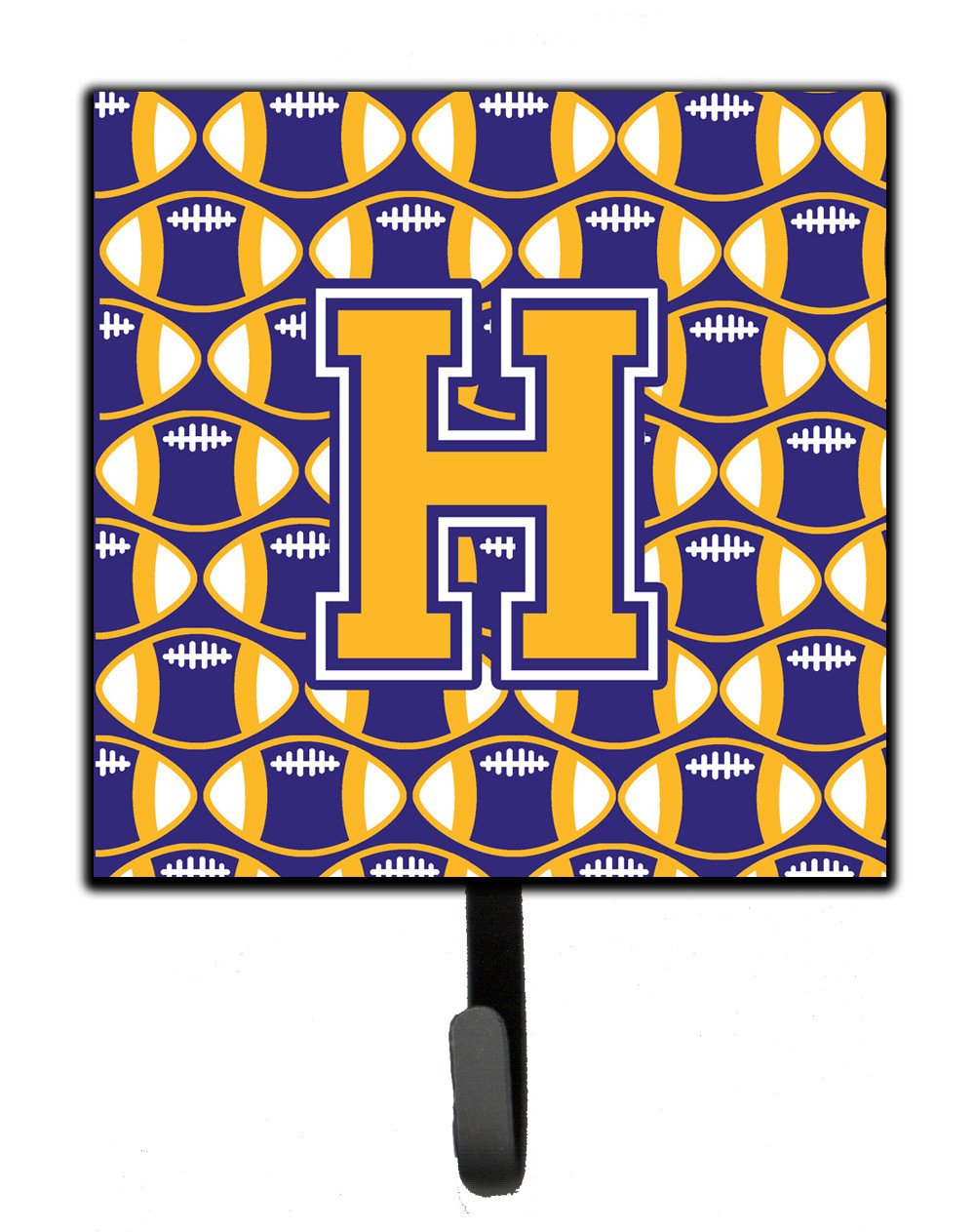 Letter H Football Purple and Gold Leash or Key Holder CJ1064-HSH4 by Caroline&#39;s Treasures