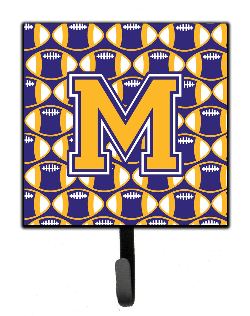 Letter M Football Purple and Gold Leash or Key Holder CJ1064-MSH4 by Caroline&#39;s Treasures